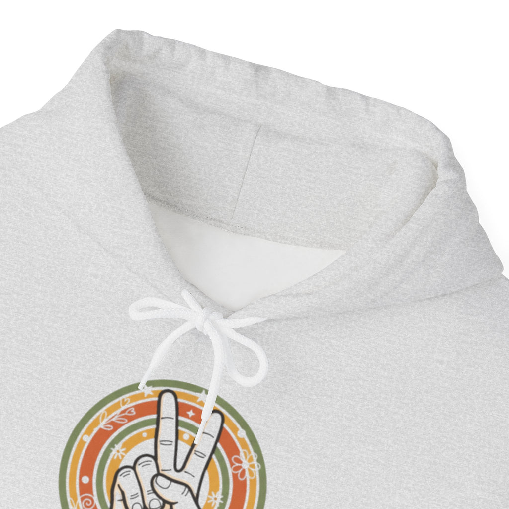 Peace Sign Hoodie — Retro Vibe Peace Hand Graphic Sweatshirt