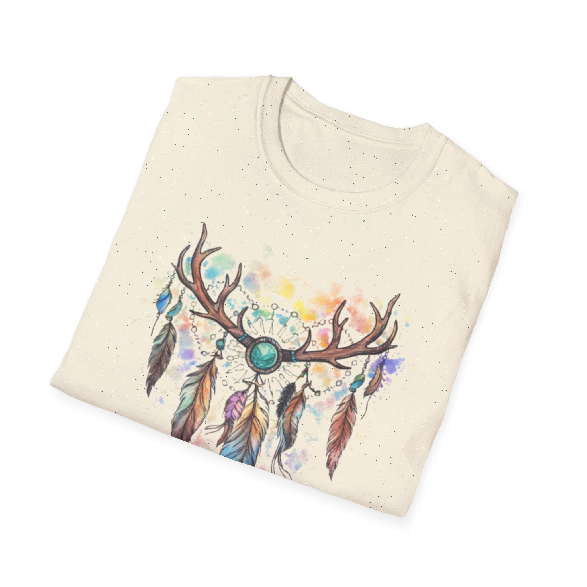 Boho Antler Dreamcatcher Watercolor T-Shirt