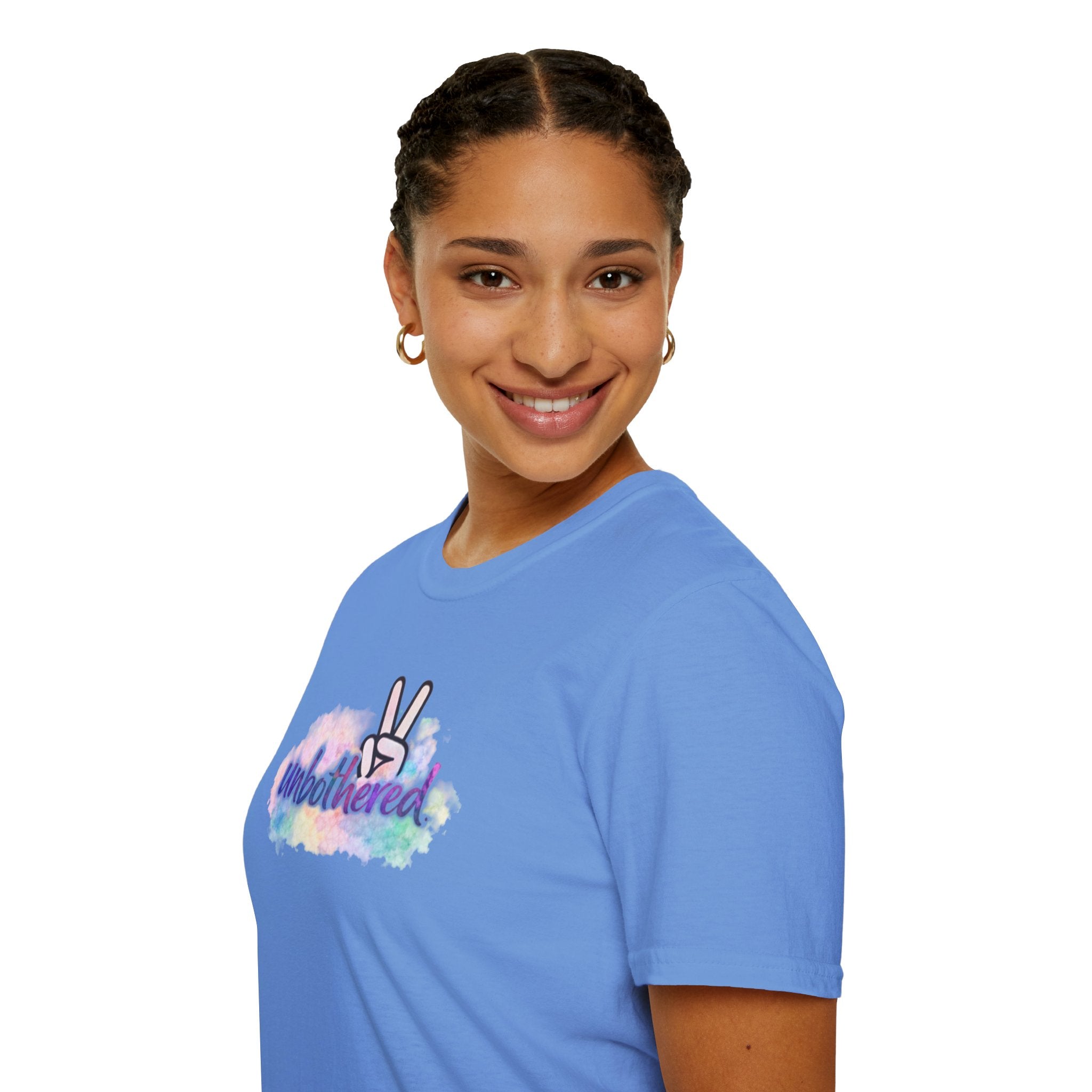Unbothered Peace Sign T‑Shirt — Colorful Watercolor Graphic Tee