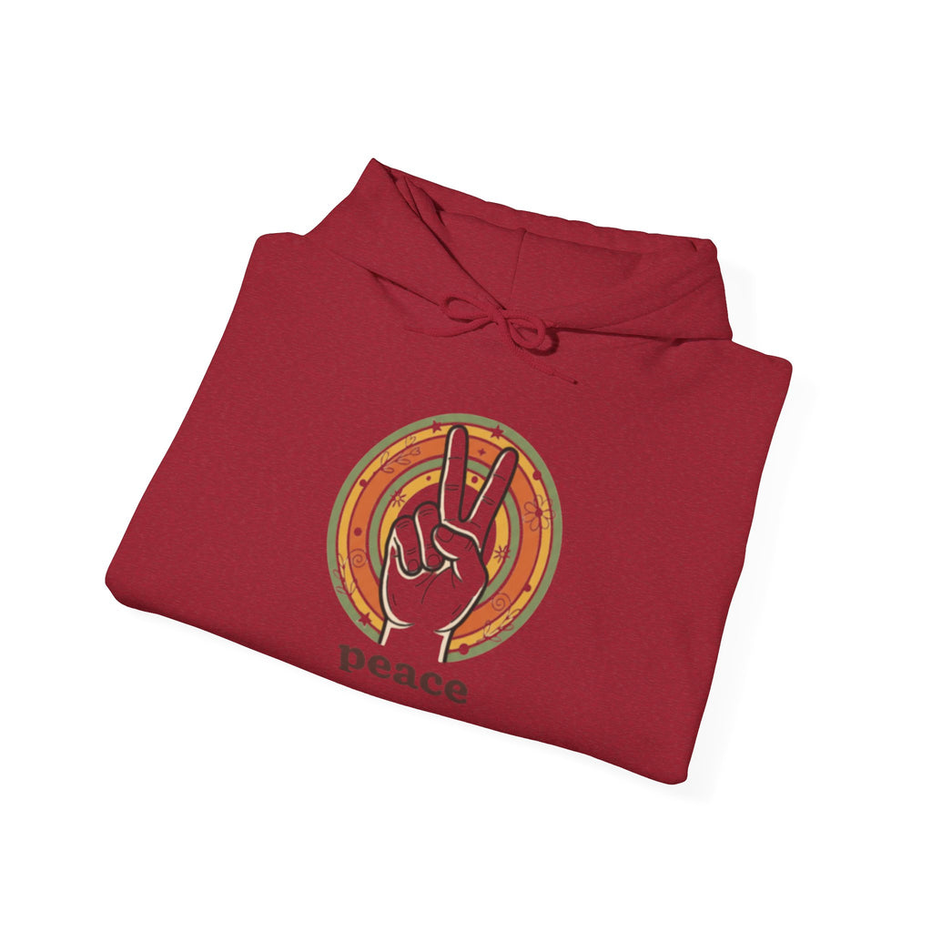 Peace Sign Hoodie — Retro Vibe Peace Hand Graphic Sweatshirt