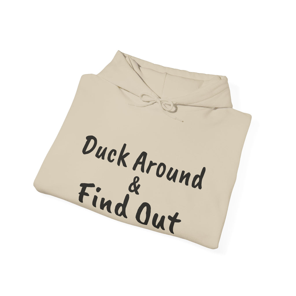 Duck Around Find Out Hoodie | Funny Phrase Pullover Sweatshirt