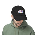 Unbothered Distressed Cap — Pastel Peace Sign Baseball Hat