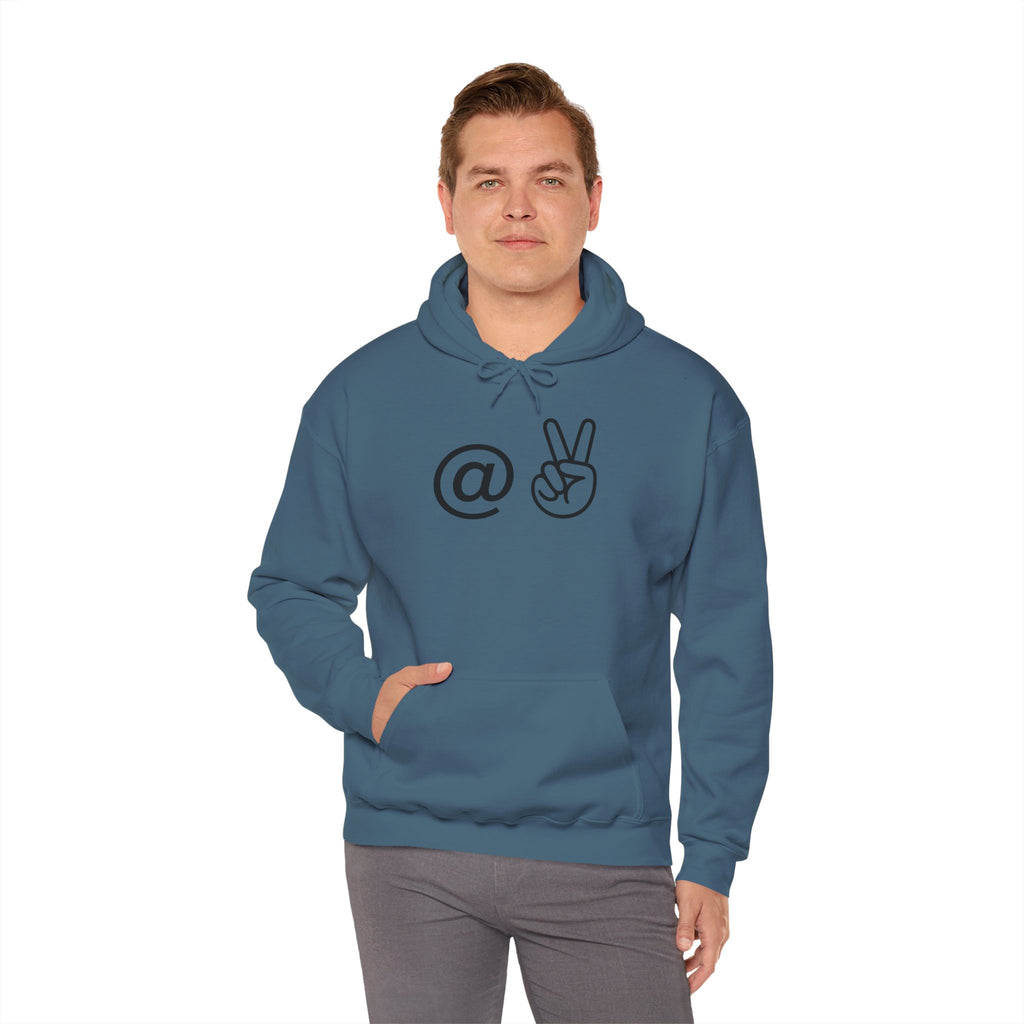 At Peace Minimal Hand Graphic Hoodie — Peaceful Vibes Unisex Hoodie