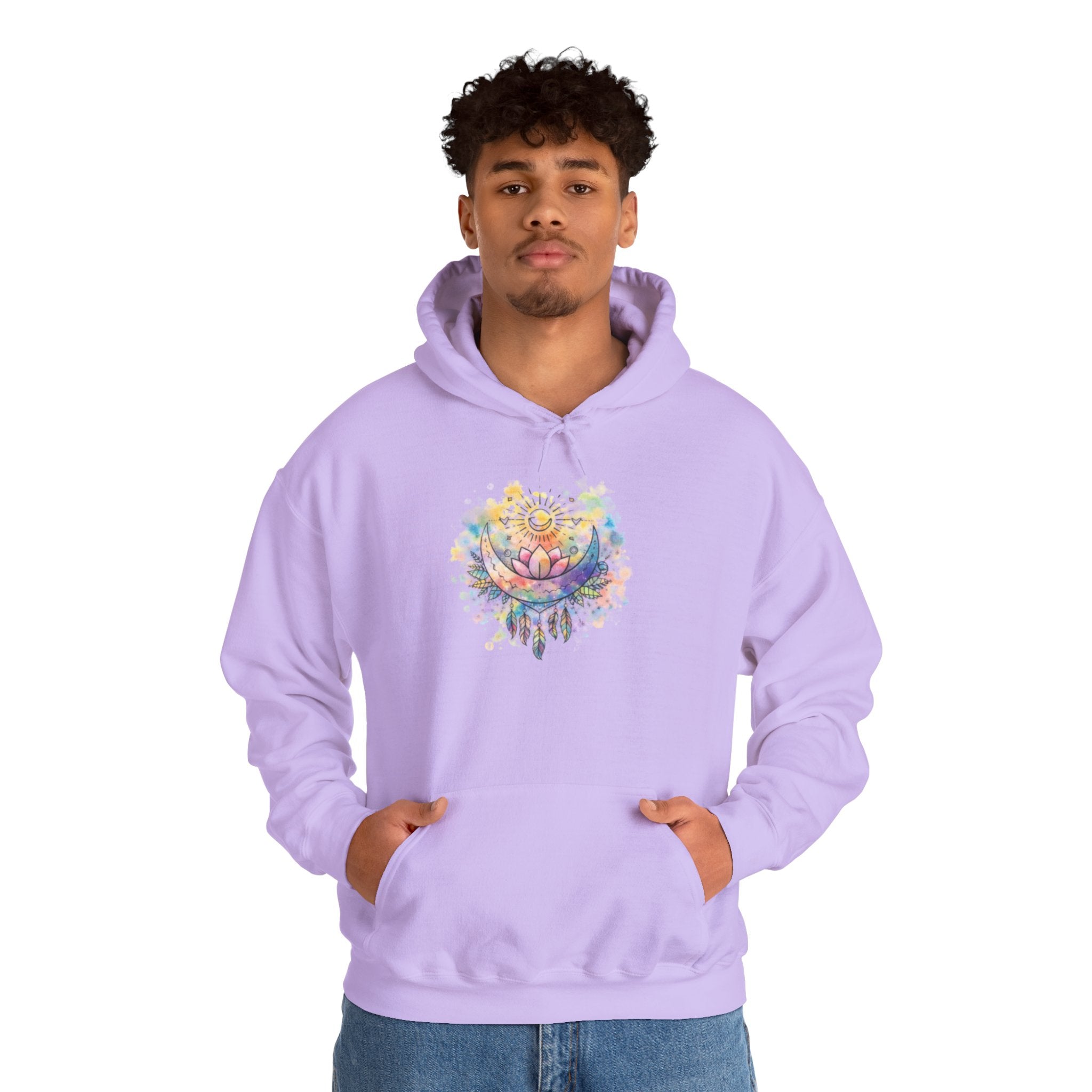 Lotus Watercolor Hoodie – Boho Spiritual Yoga Sweatshirt