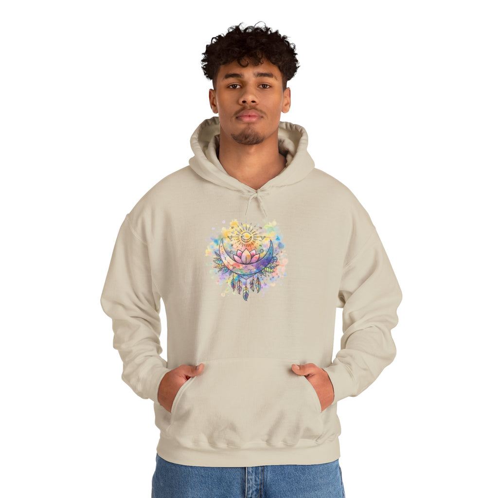 Lotus Watercolor Hoodie – Boho Spiritual Yoga Sweatshirt