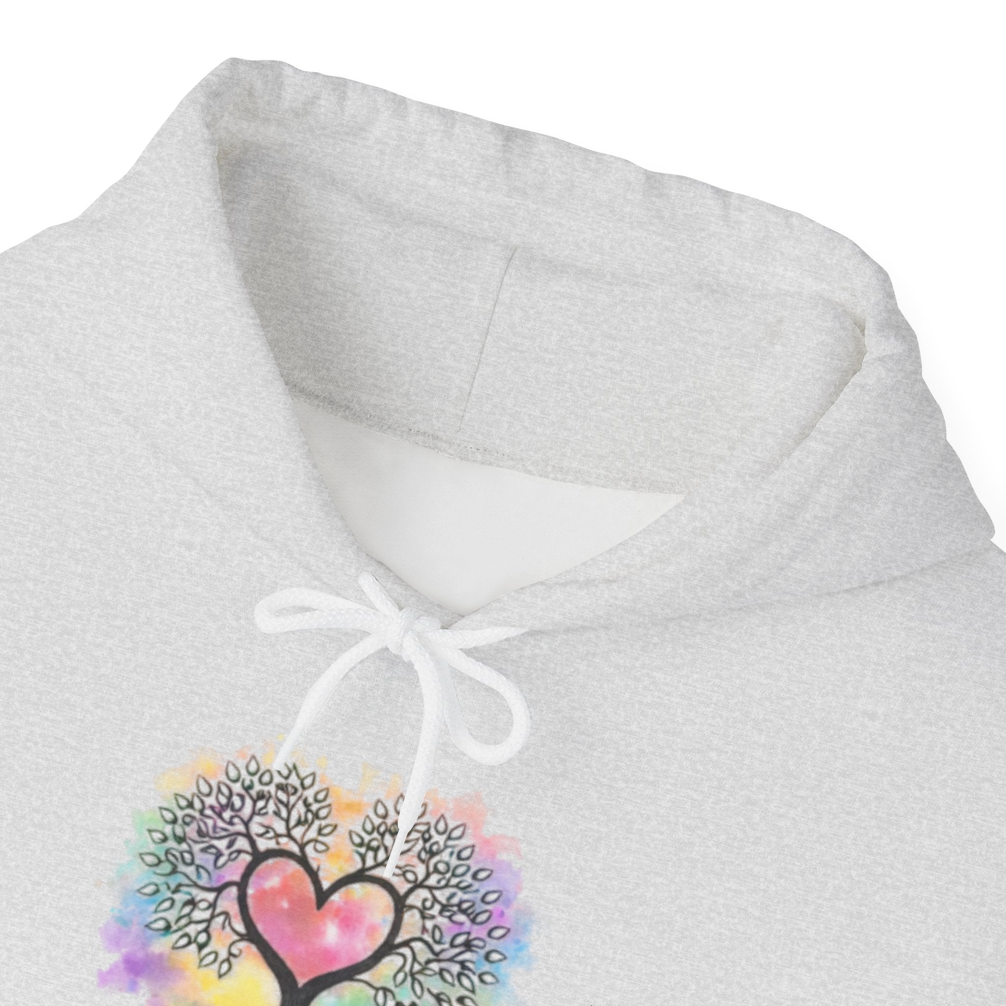 Rainbow Heart Tree Hoodie — Vibrant Spiritual Love Pullover