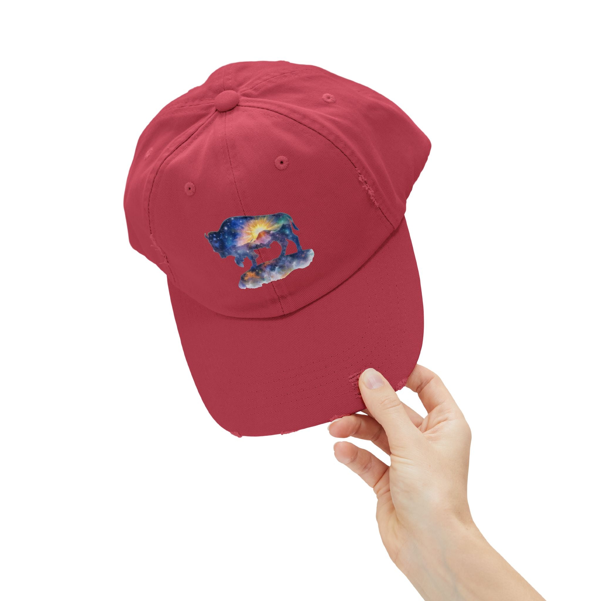 Distressed Bison Hat — Galaxy Sky Bison Cap
