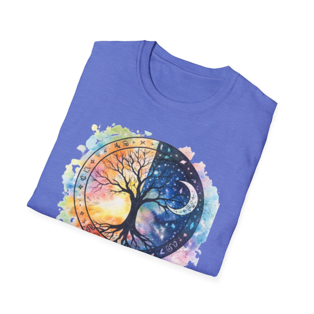 Tree of Life Yin Yang T-Shirt — Watercolor Sun & Moon Graphic Tee