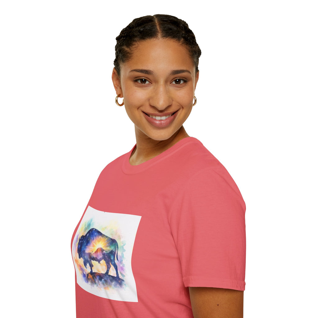 Colorful Watercolor Bison T-Shirt