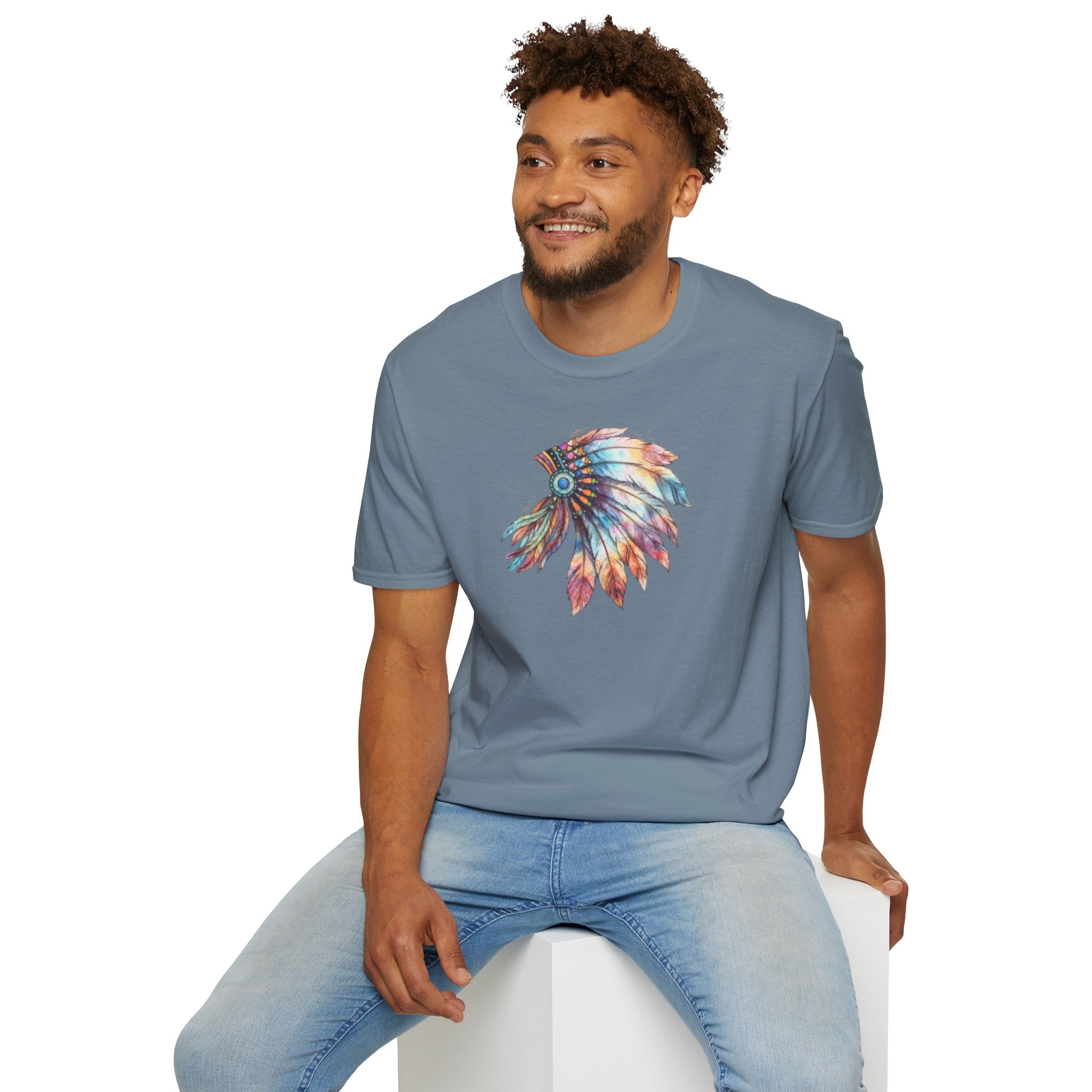 Native American Watercolor Headdress T-Shirt
