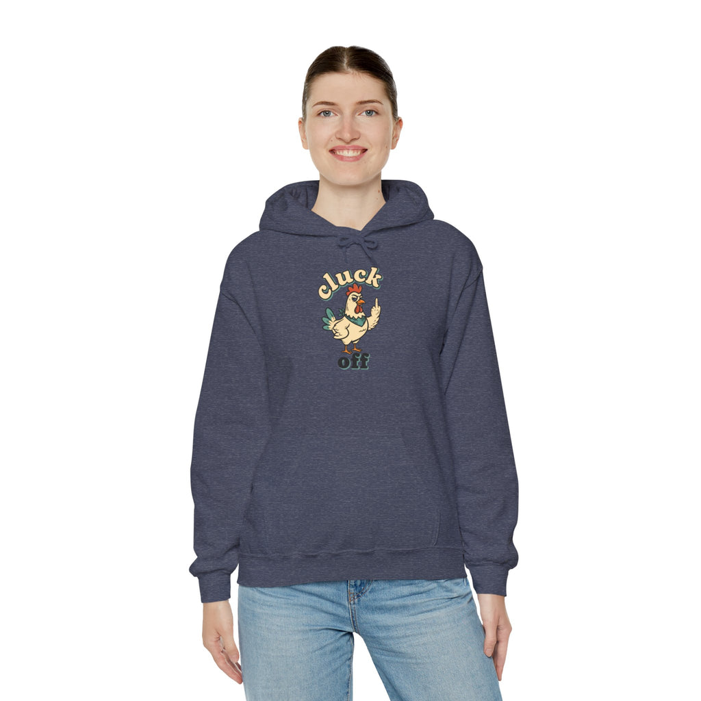 'Cluck Off' Chicken Hoodie – Funny Retro Farm Animal Pullover