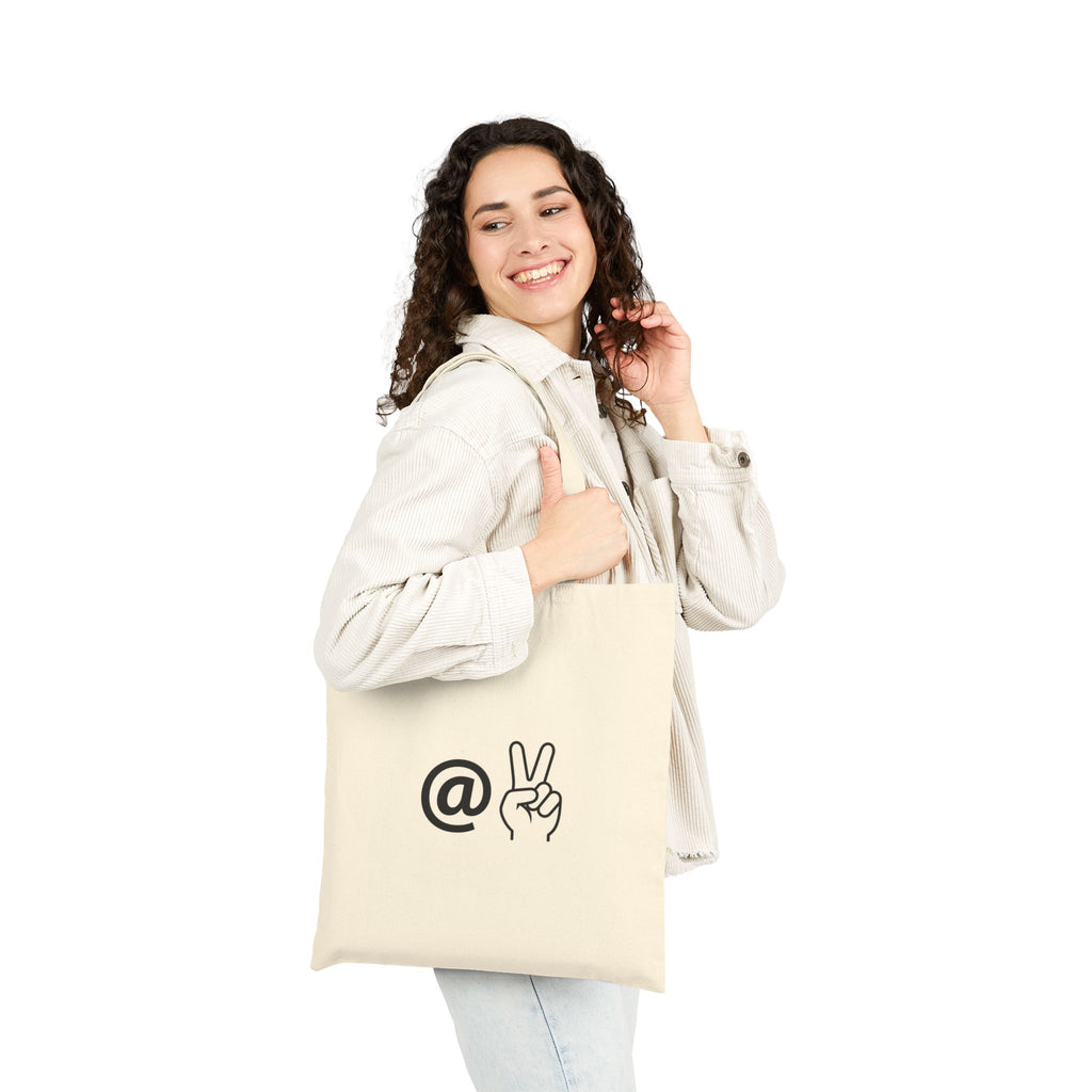 At Peace Canvas Tote Bag — Cotton Canvas Carryall with 'At Peace' Design