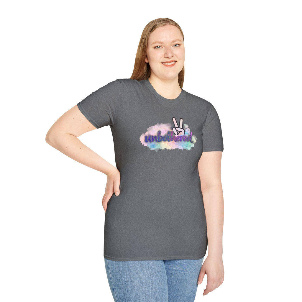Unbothered Peace Sign T‑Shirt — Colorful Watercolor Graphic Tee