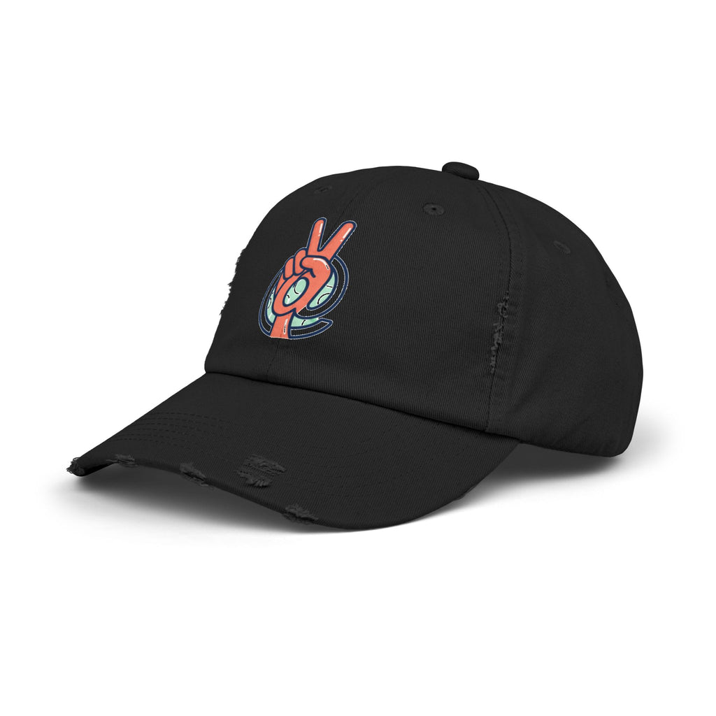 Peace Hand Distressed Cap — Vintage Peace Sign Baseball Hat