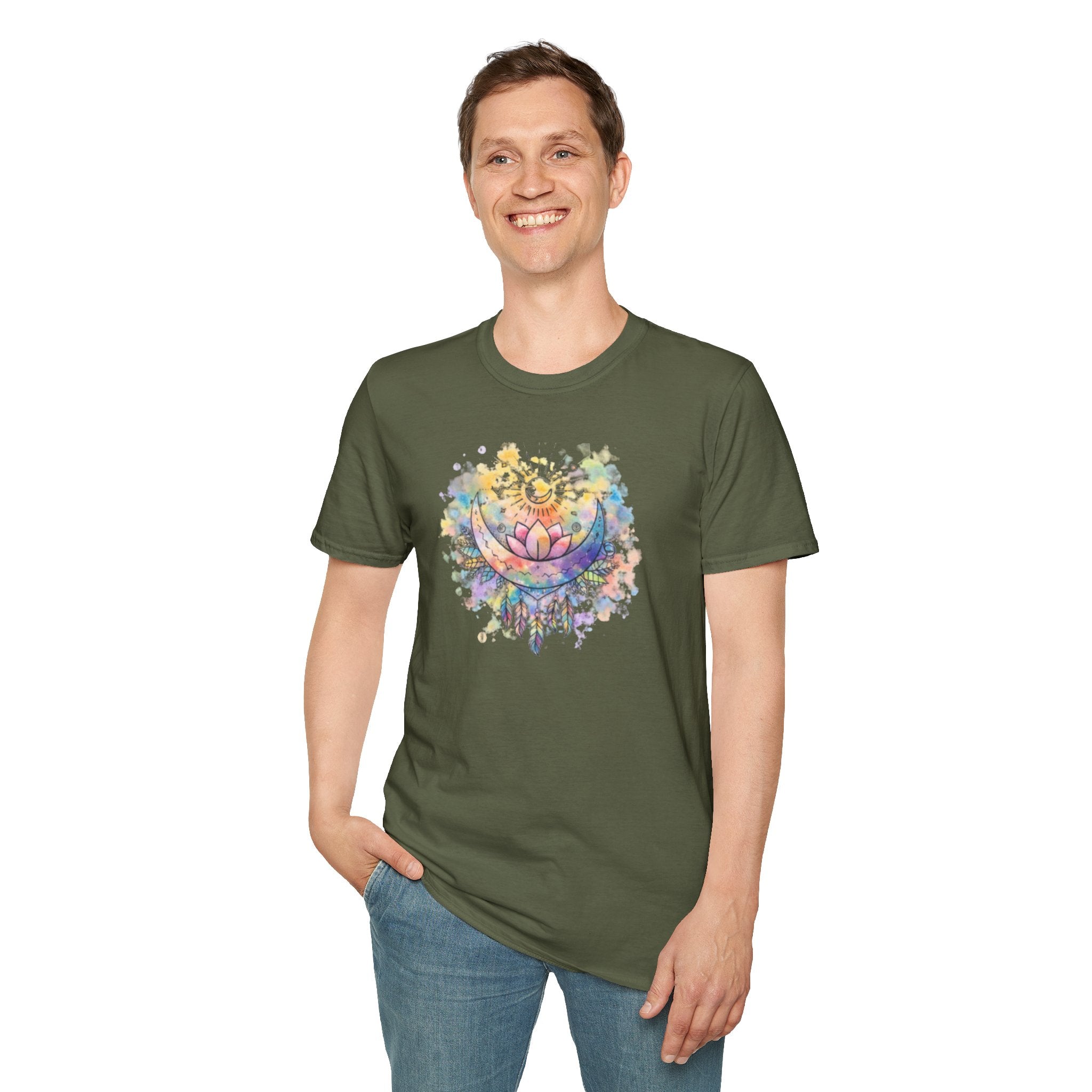 Lotus Dreamcatcher Watercolor T-Shirt — Sun & Feather Spiritual Tee
