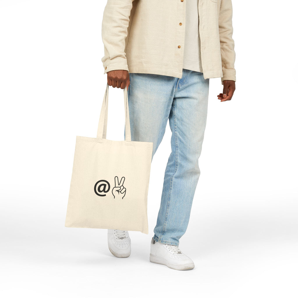 At Peace Canvas Tote Bag — Cotton Canvas Carryall with 'At Peace' Design