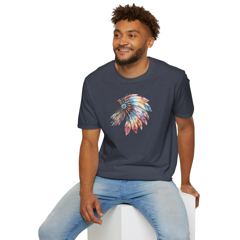 Native American Watercolor Headdress T-Shirt