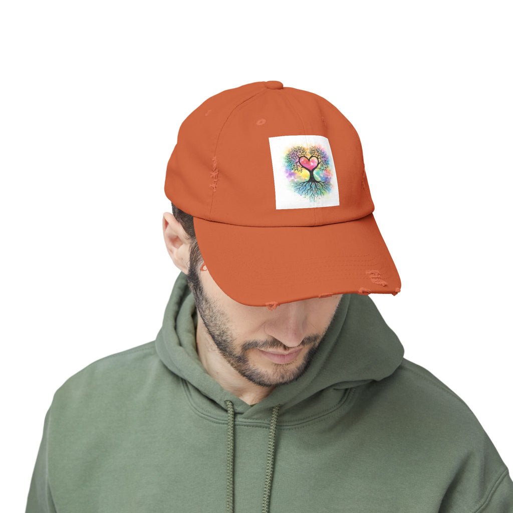 Water color Tree of Life Distressed Hat