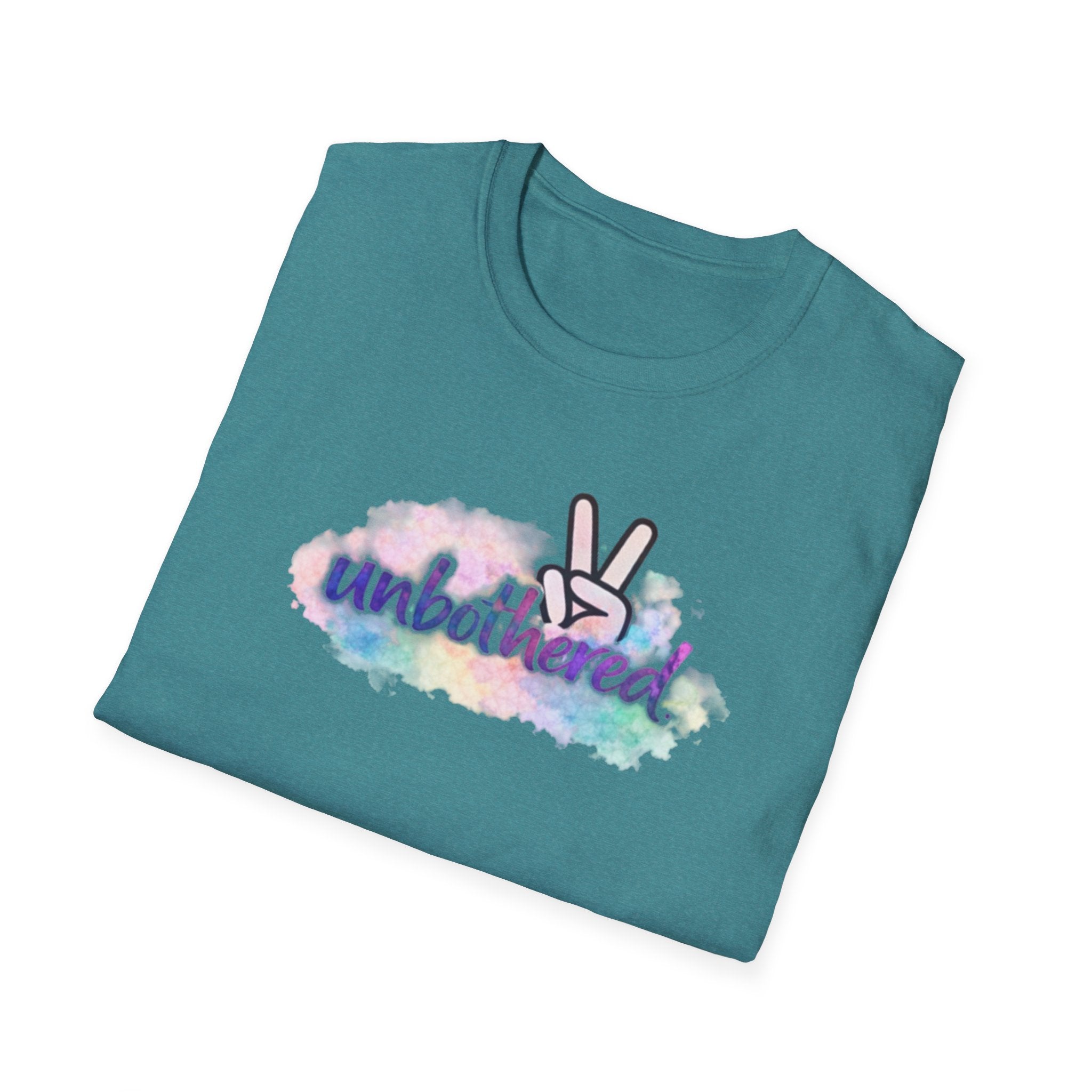 Unbothered Peace Sign T‑Shirt — Colorful Watercolor Graphic Tee