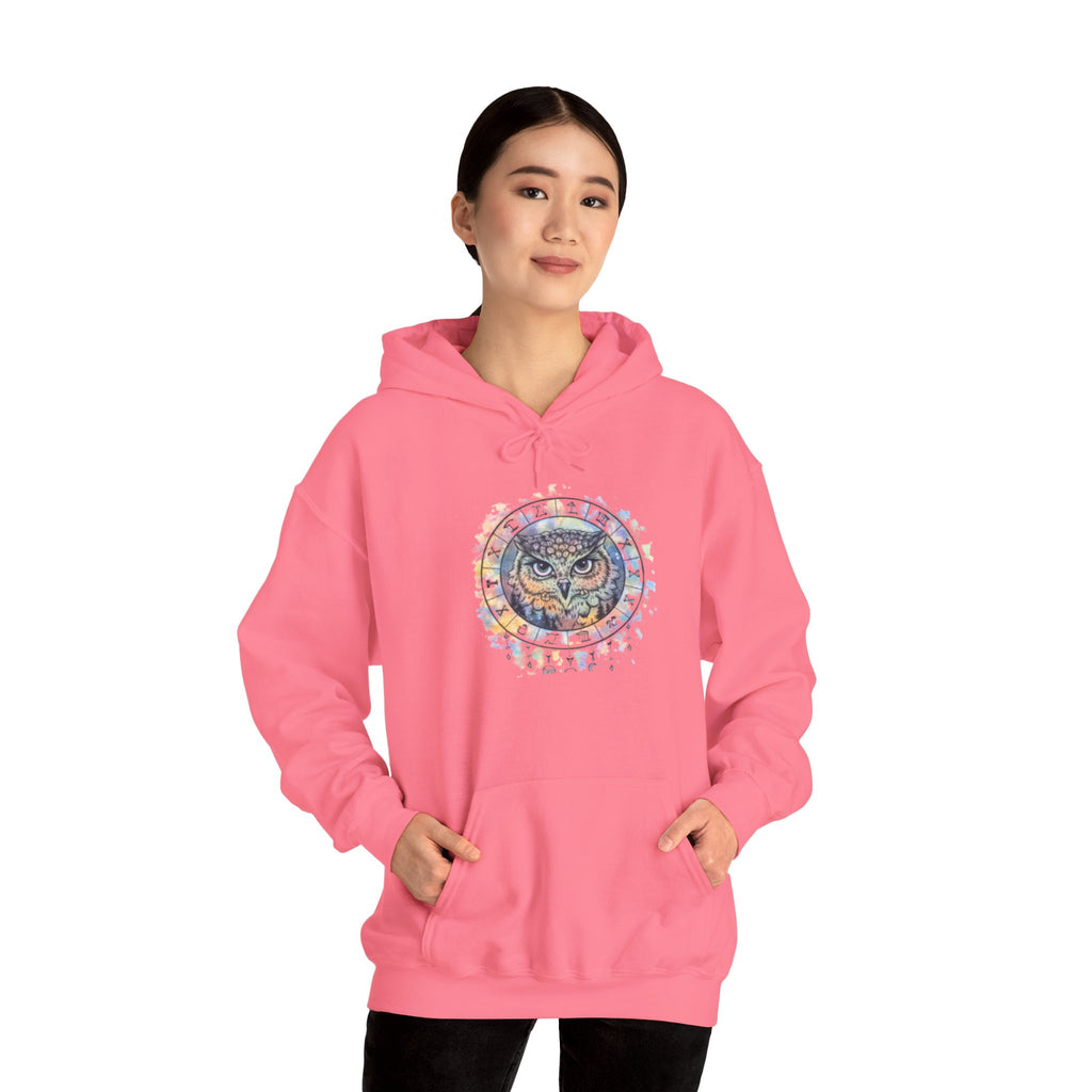 Owl Mandala Hoodie — Colorful Spiritual Owl Graphic Sweatshirt