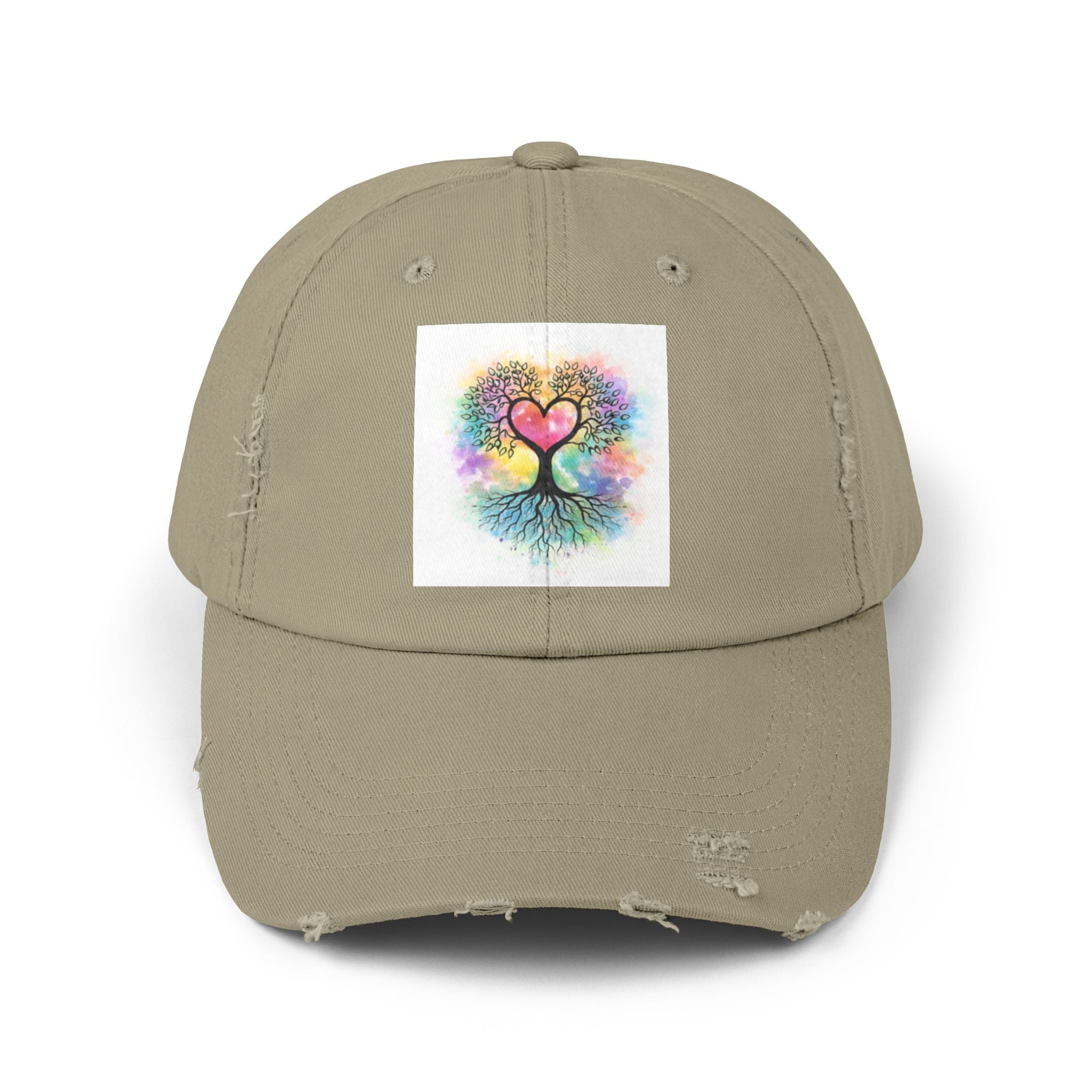 Water color Tree of Life Distressed Hat