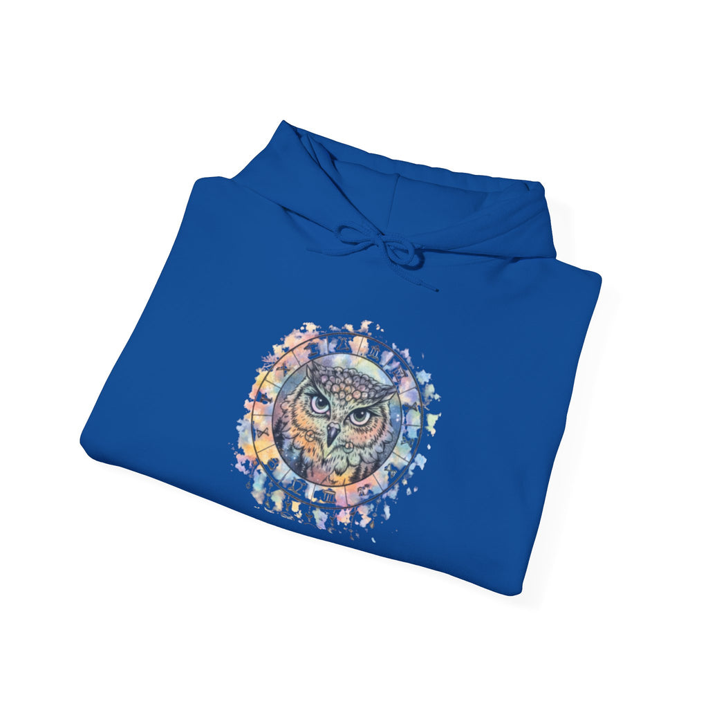 Owl Mandala Hoodie — Colorful Spiritual Owl Graphic Sweatshirt