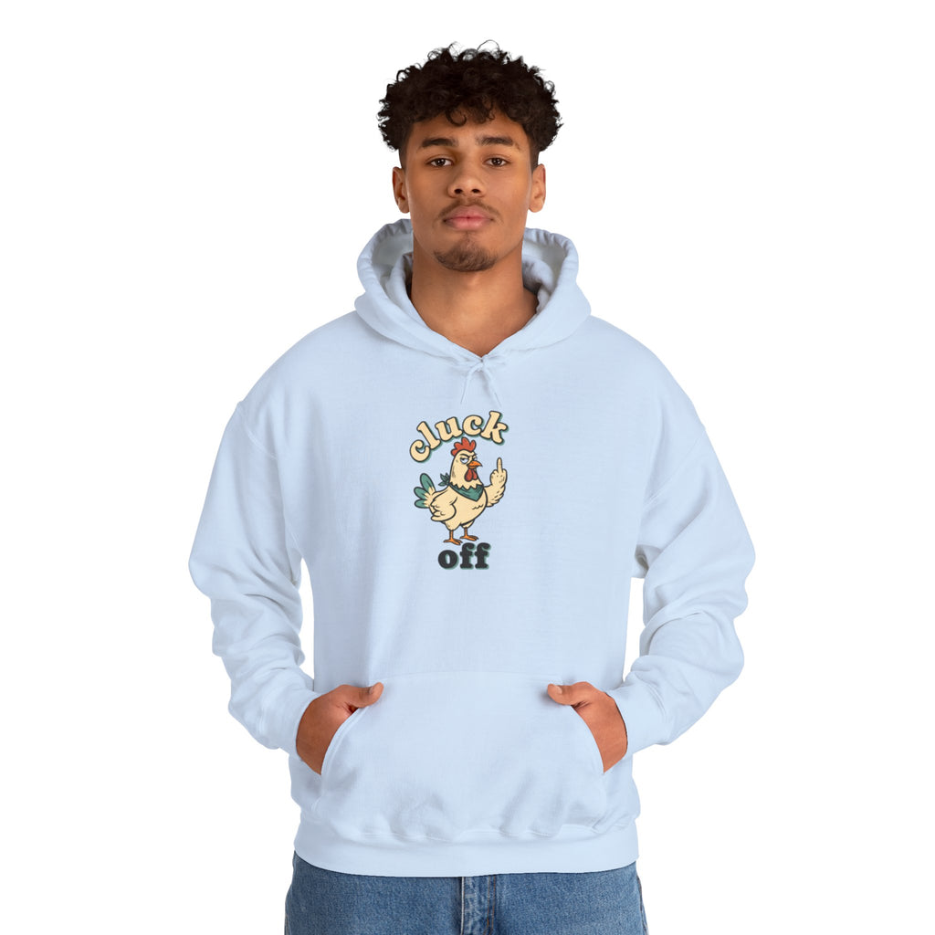 'Cluck Off' Chicken Hoodie – Funny Retro Farm Animal Pullover