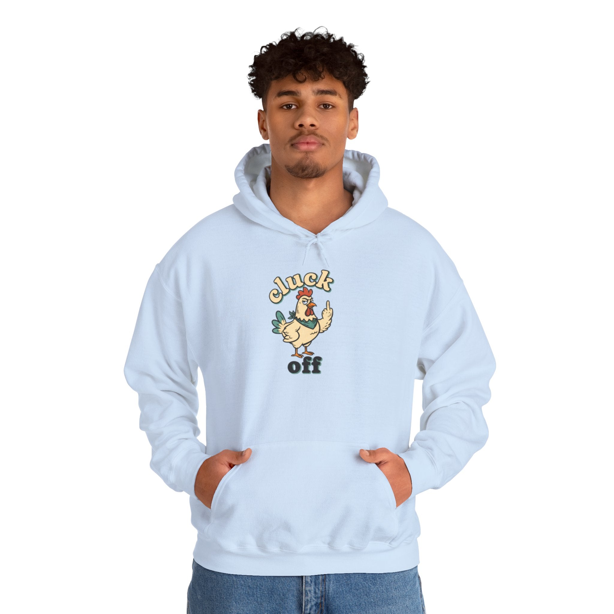 'Cluck Off' Chicken Hoodie – Funny Retro Farm Animal Pullover