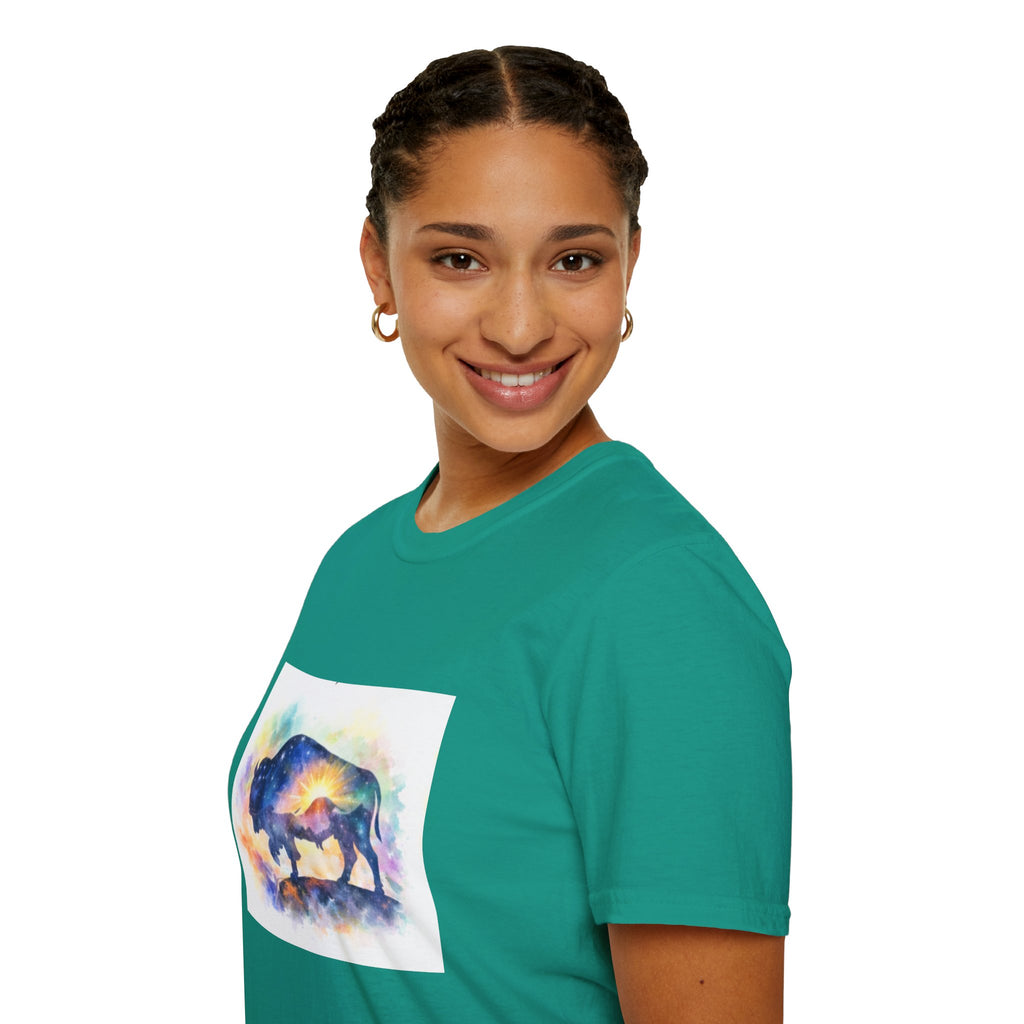 Colorful Watercolor Bison T-Shirt