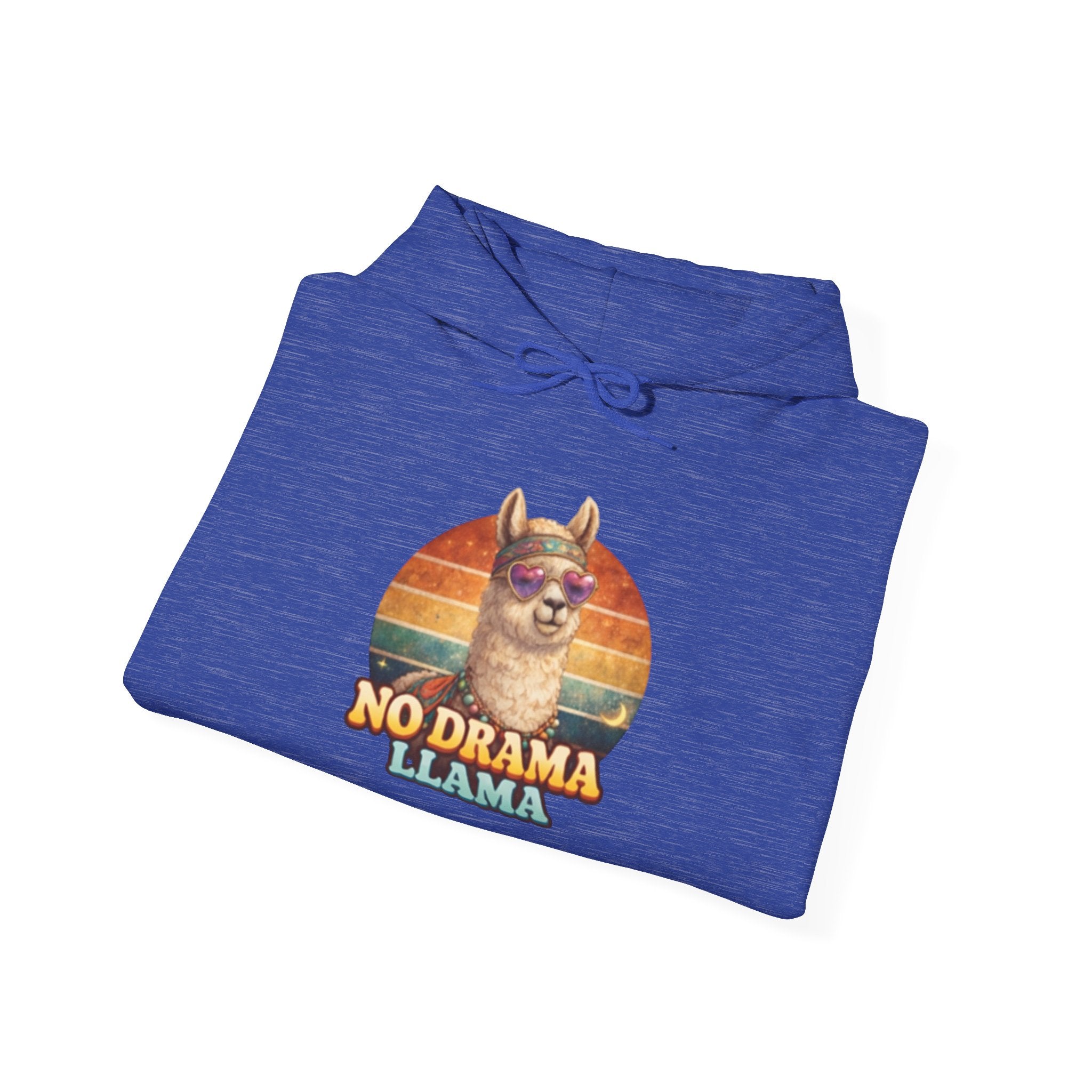 No Drama Llama Hoodie – Retro Sunset Graphic Pullover