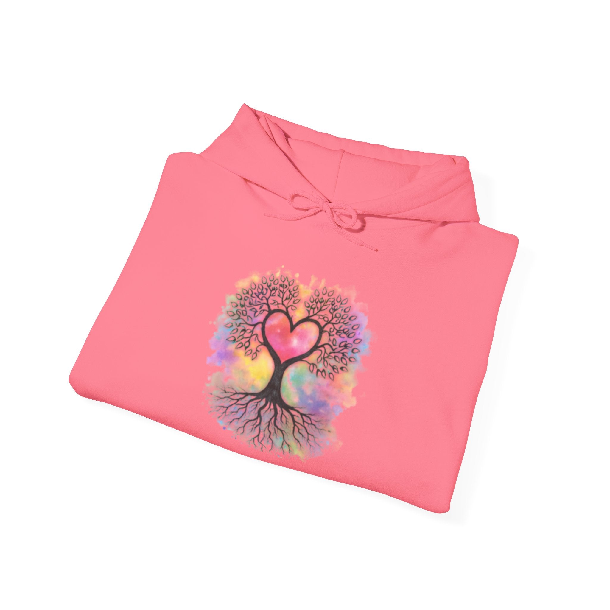 Rainbow Heart Tree Hoodie — Vibrant Spiritual Love Pullover
