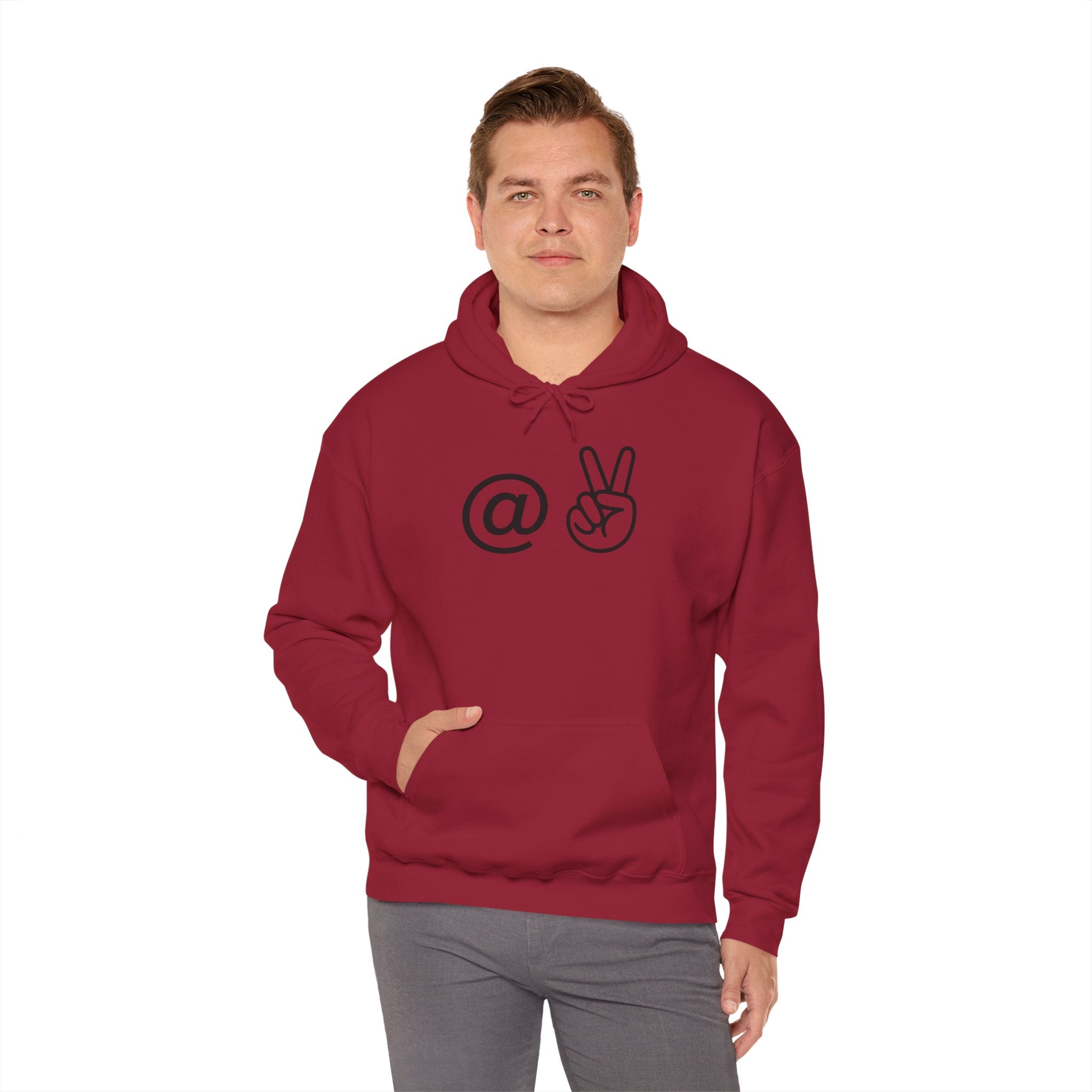 At Peace Minimal Hand Graphic Hoodie — Peaceful Vibes Unisex Hoodie