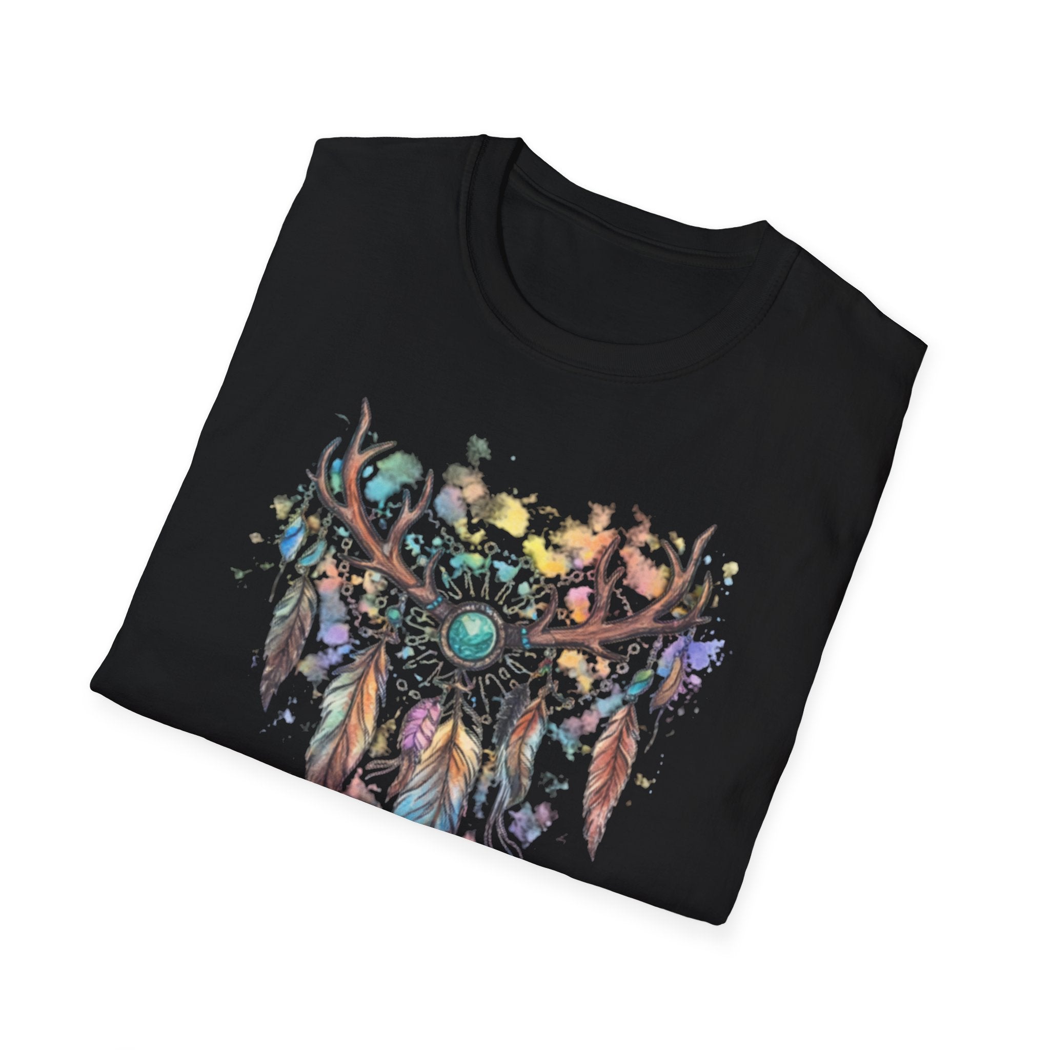 Boho Antler Dreamcatcher Watercolor T-Shirt