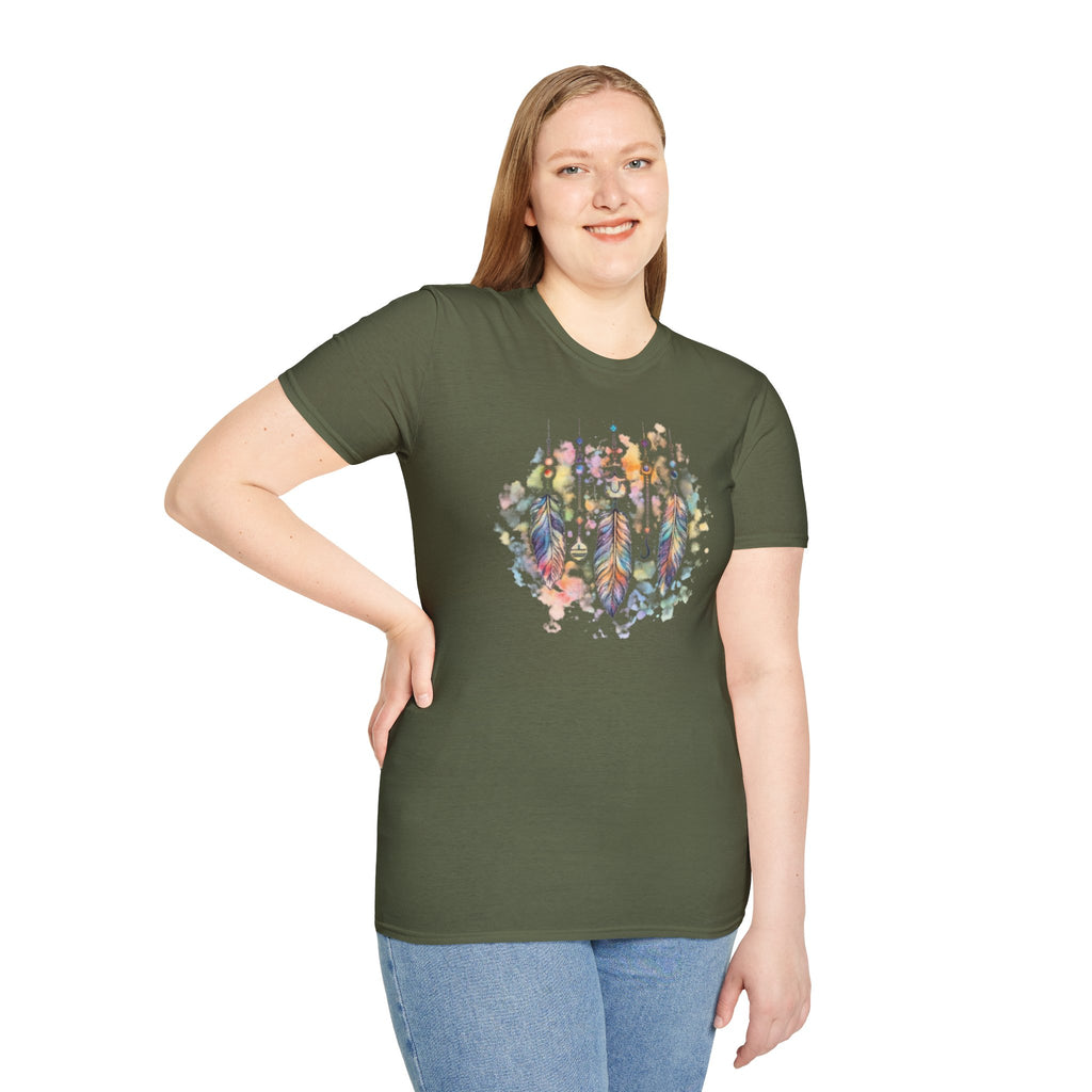 Watercolor Dreamcatcher T-Shirt — Boho Feather Graphic Tee