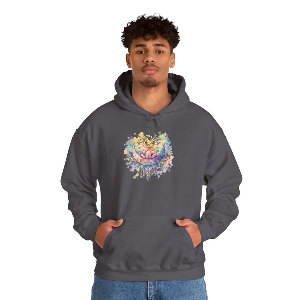 Lotus Watercolor Hoodie – Boho Spiritual Yoga Sweatshirt