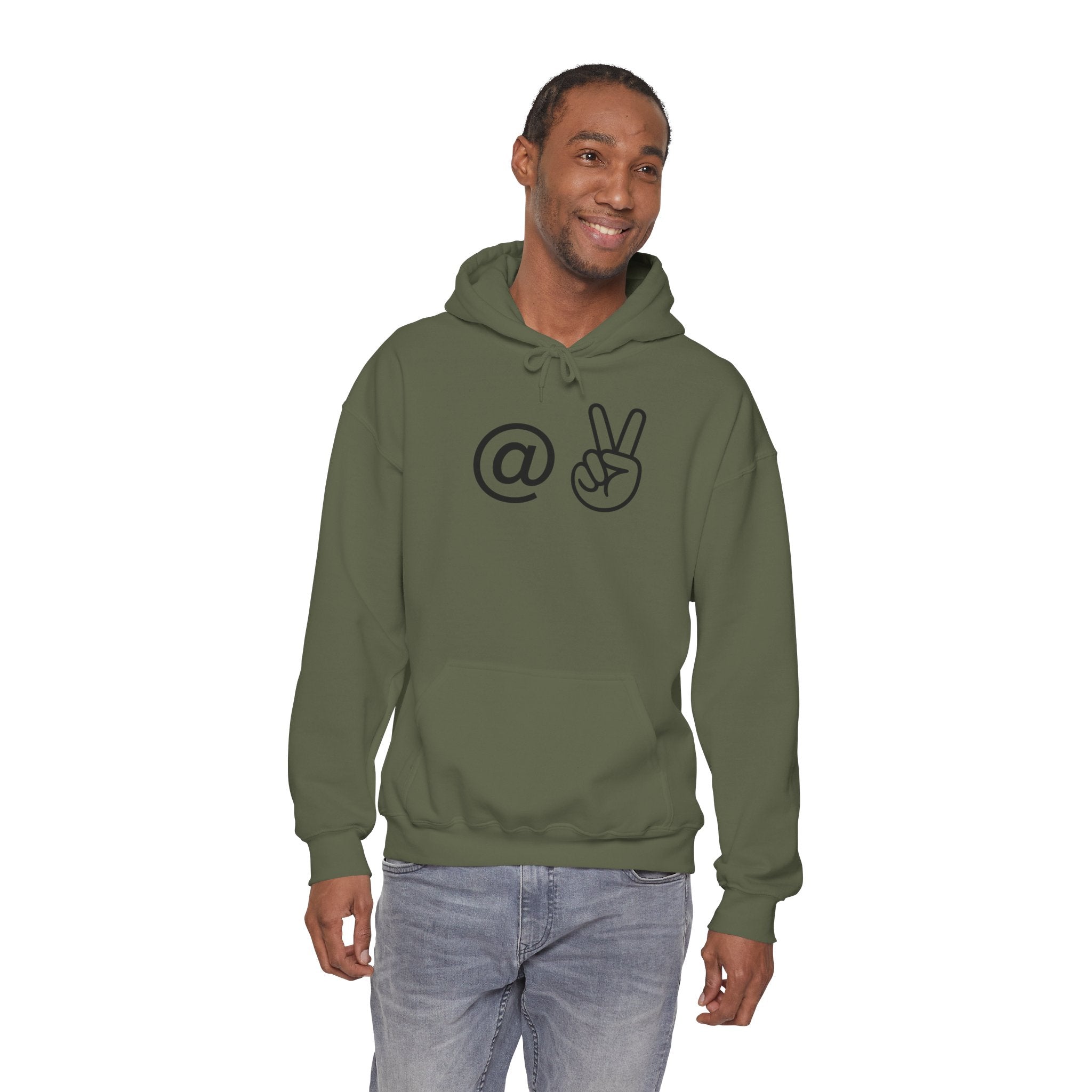 At Peace Minimal Hand Graphic Hoodie — Peaceful Vibes Unisex Hoodie