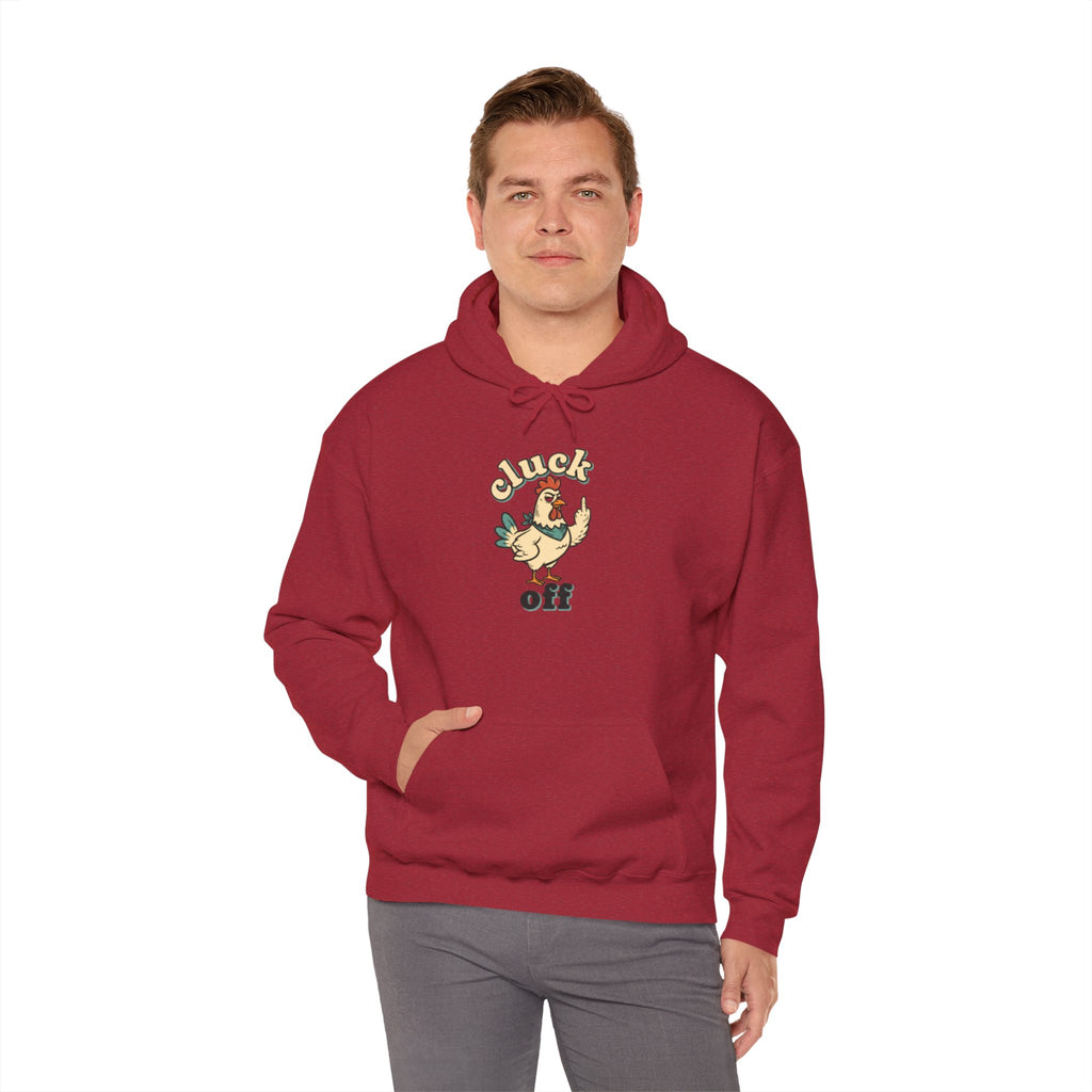 'Cluck Off' Chicken Hoodie – Funny Retro Farm Animal Pullover