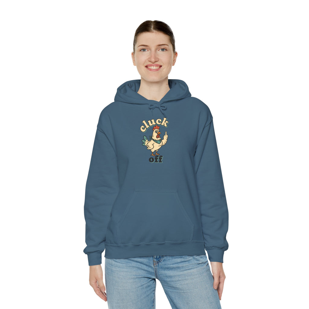 'Cluck Off' Chicken Hoodie – Funny Retro Farm Animal Pullover