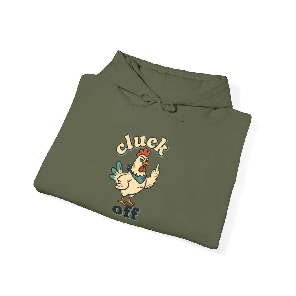 'Cluck Off' Chicken Hoodie – Funny Retro Farm Animal Pullover