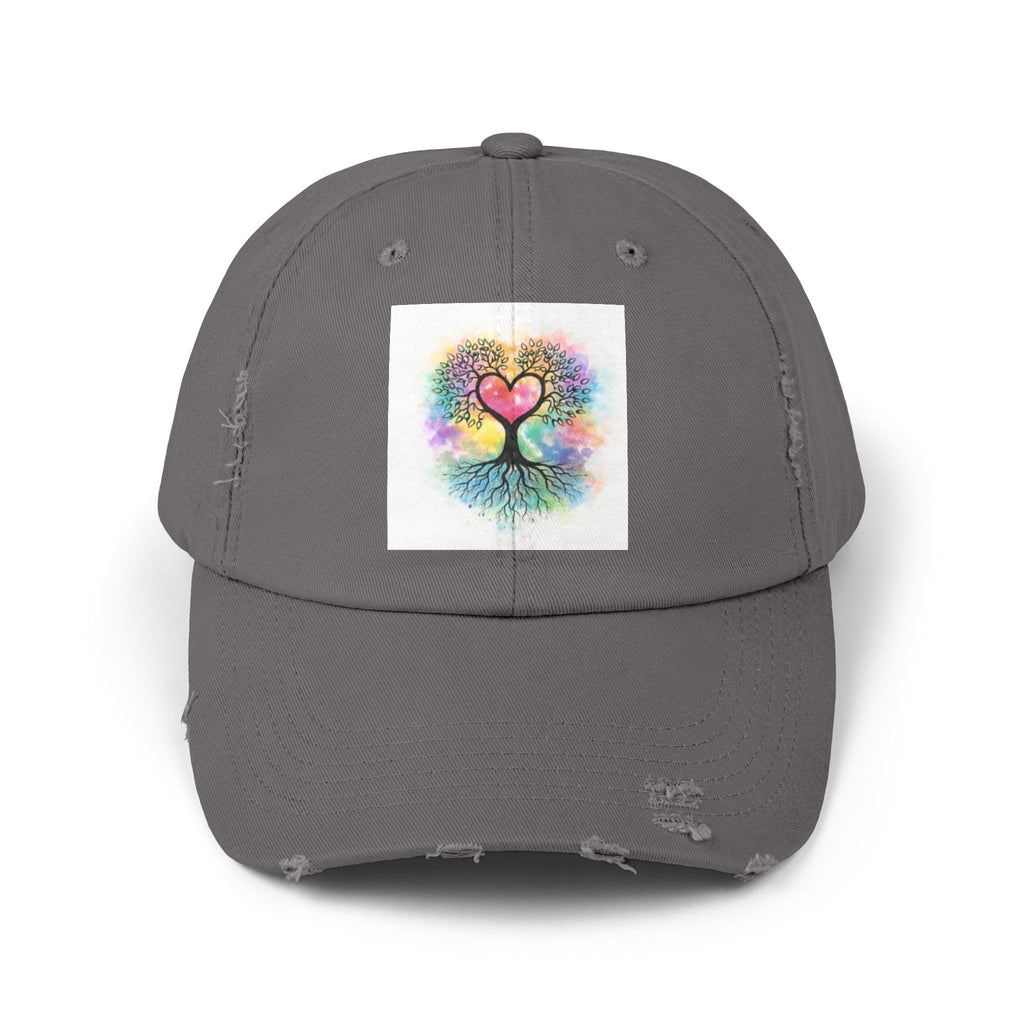 Water color Tree of Life Distressed Hat