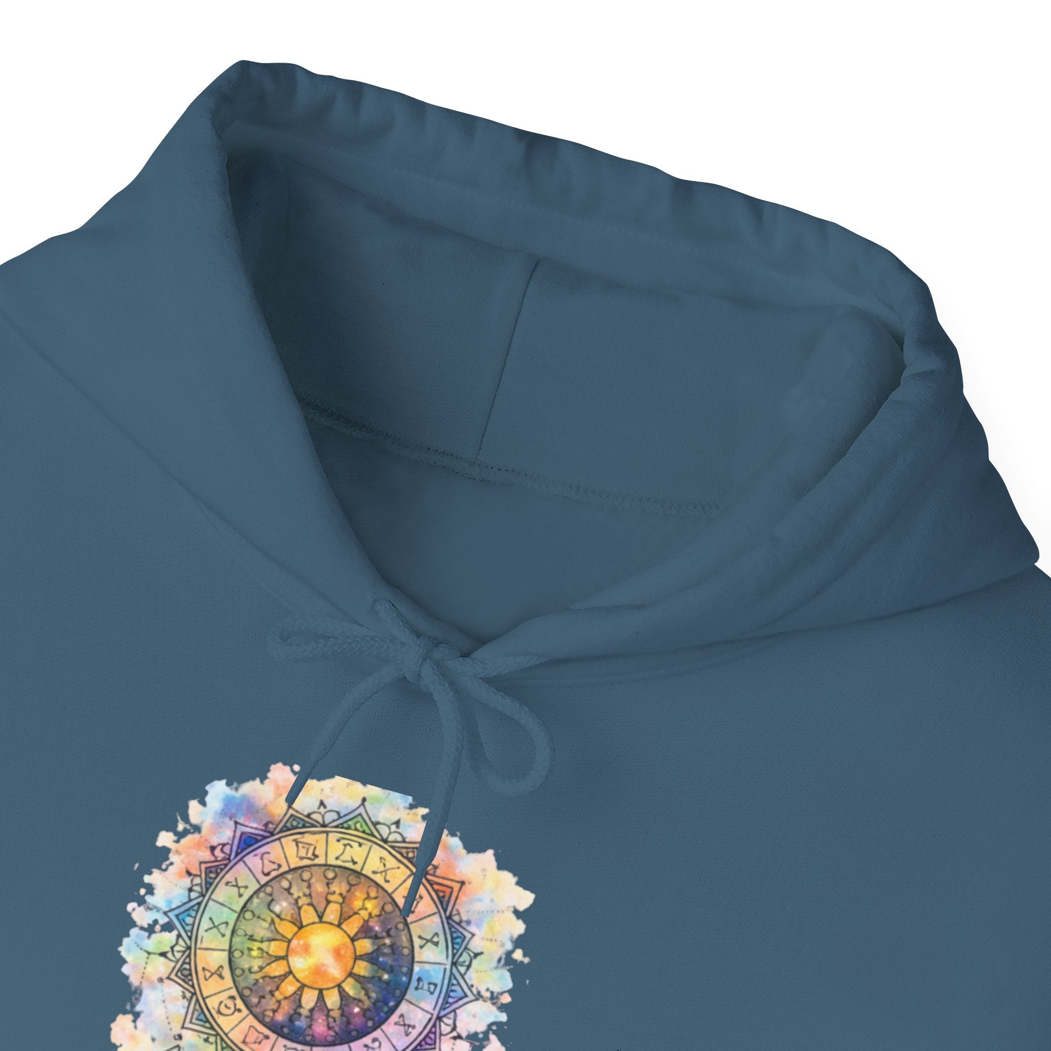 Astrology Compass Hoodie — Boho Tie-Dye Mandala Graphic