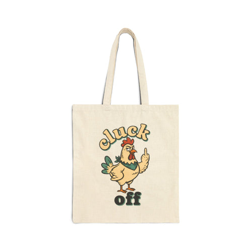'Cluck Off' Tote Bag — Retro Rooster Canvas Tote