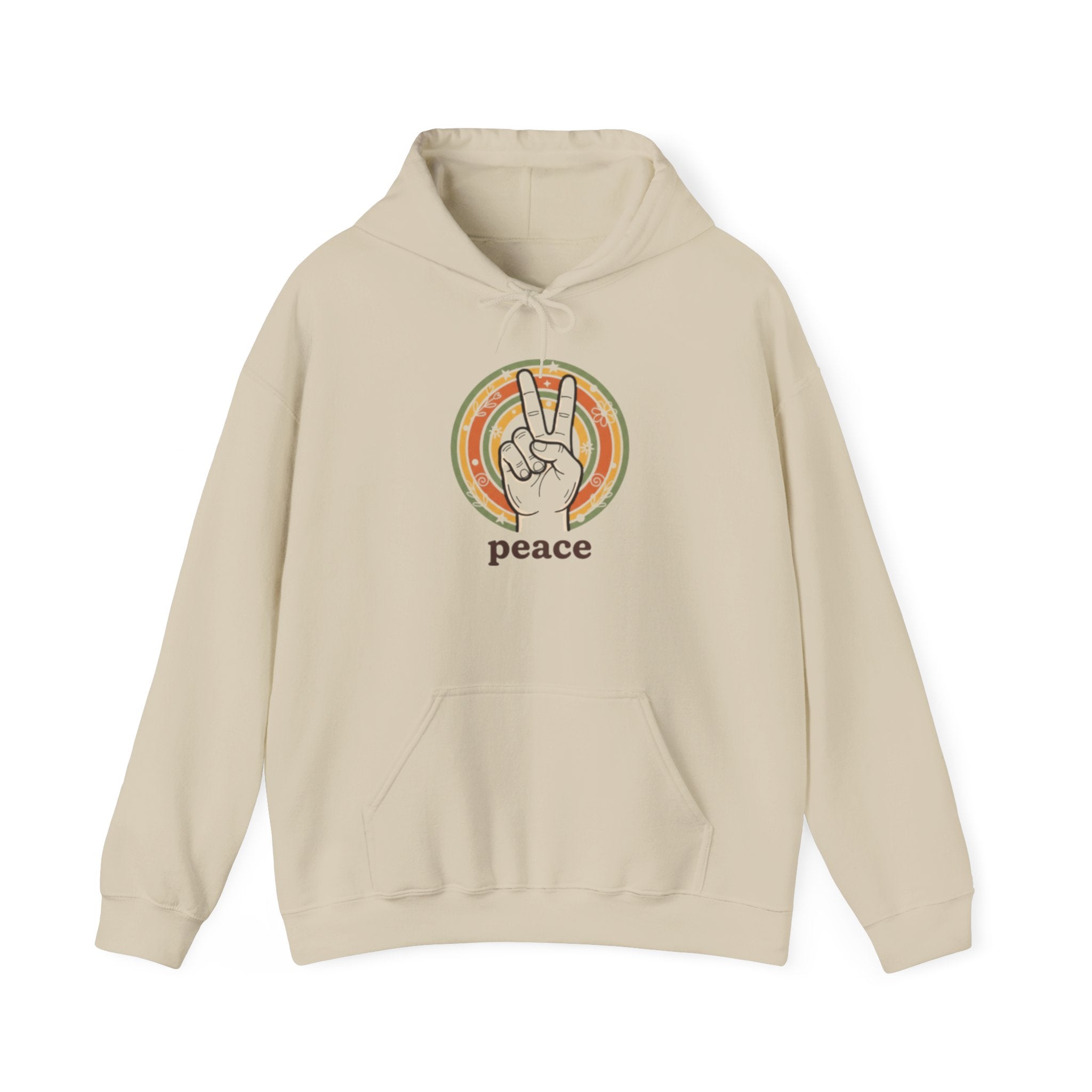 Peace Sign Hoodie — Retro Vibe Peace Hand Graphic Sweatshirt
