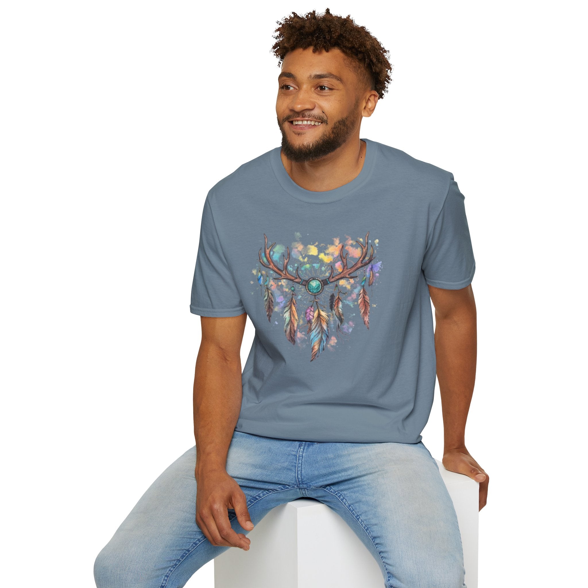 Boho Antler Dreamcatcher Watercolor T-Shirt