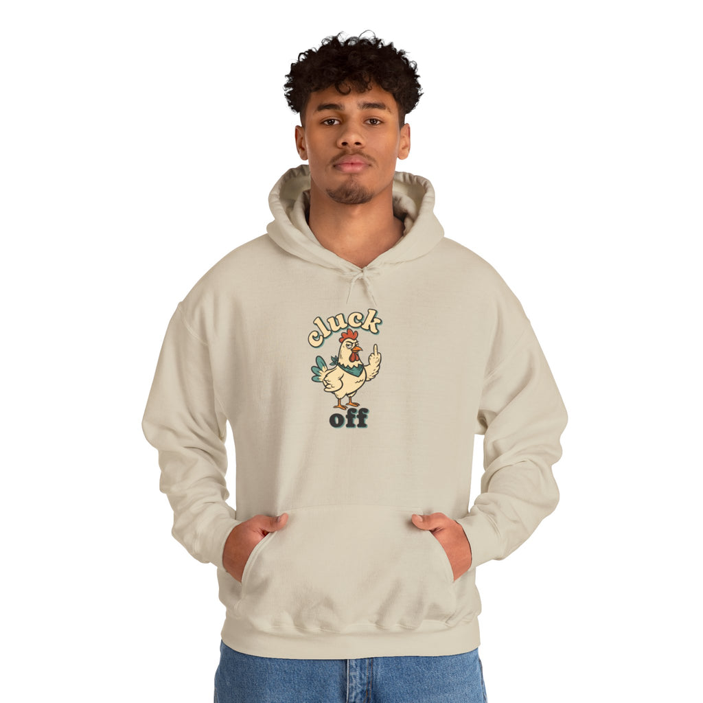'Cluck Off' Chicken Hoodie – Funny Retro Farm Animal Pullover