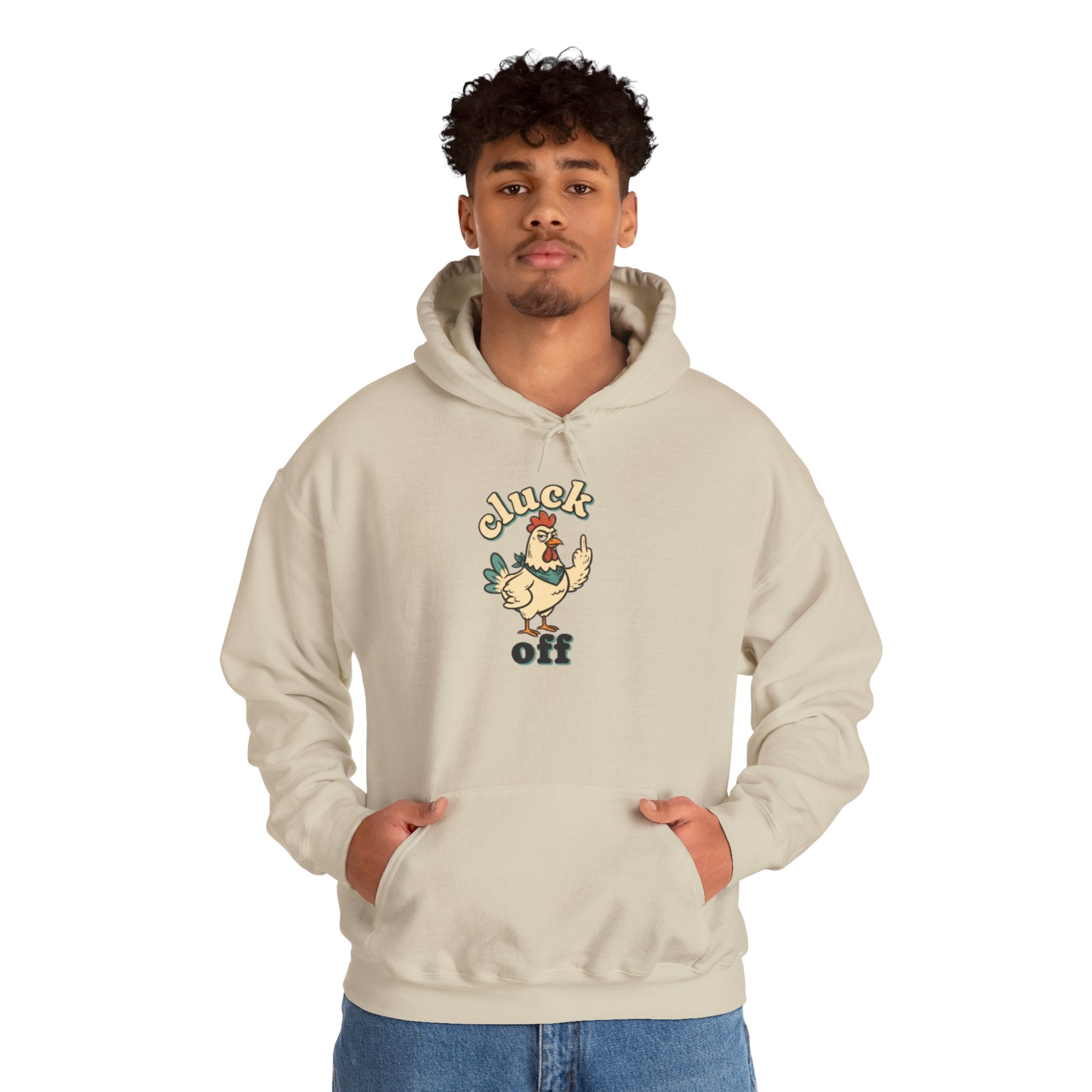 'Cluck Off' Chicken Hoodie – Funny Retro Farm Animal Pullover