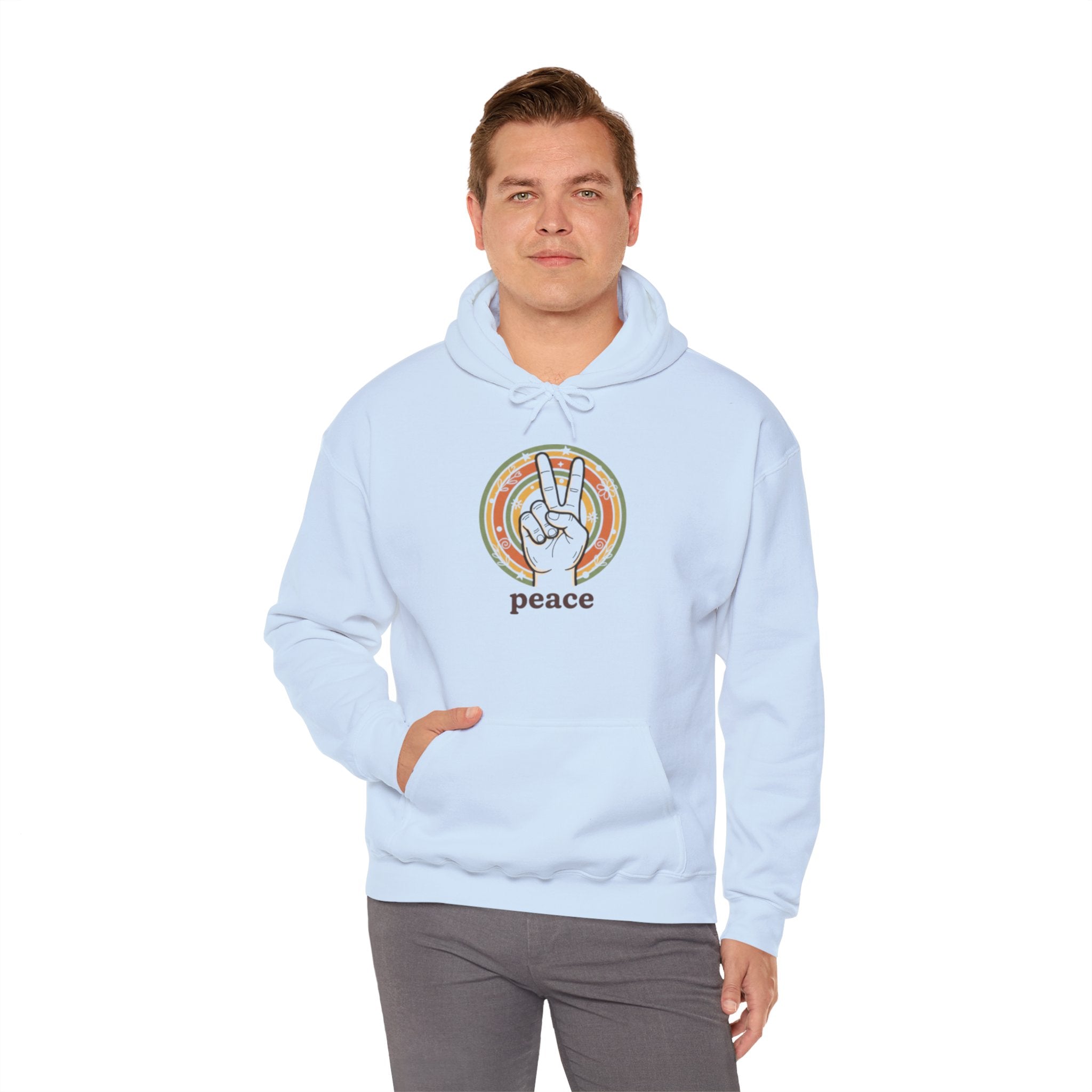 Peace Sign Hoodie — Retro Vibe Peace Hand Graphic Sweatshirt