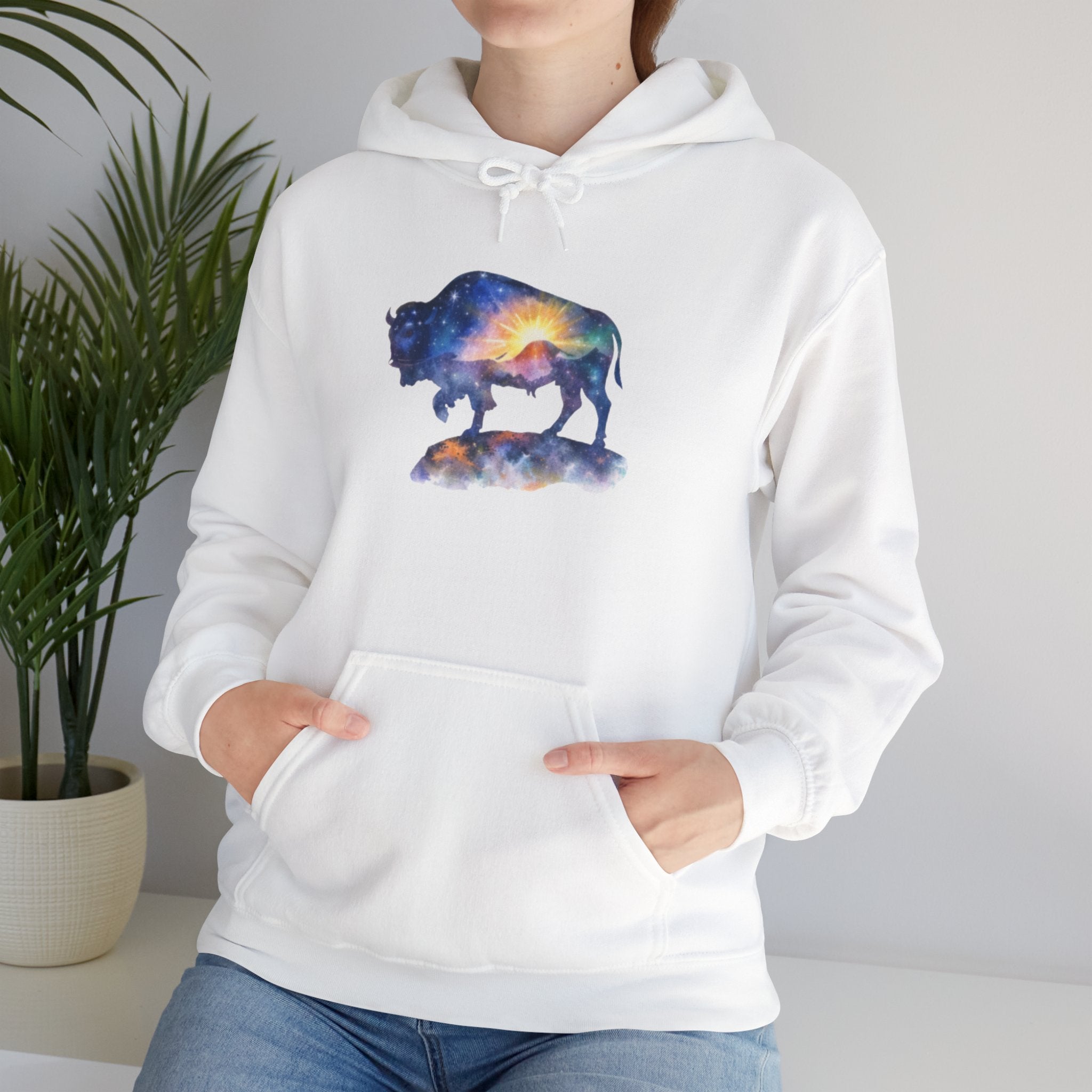 Colorful Bison Graphic Pullover