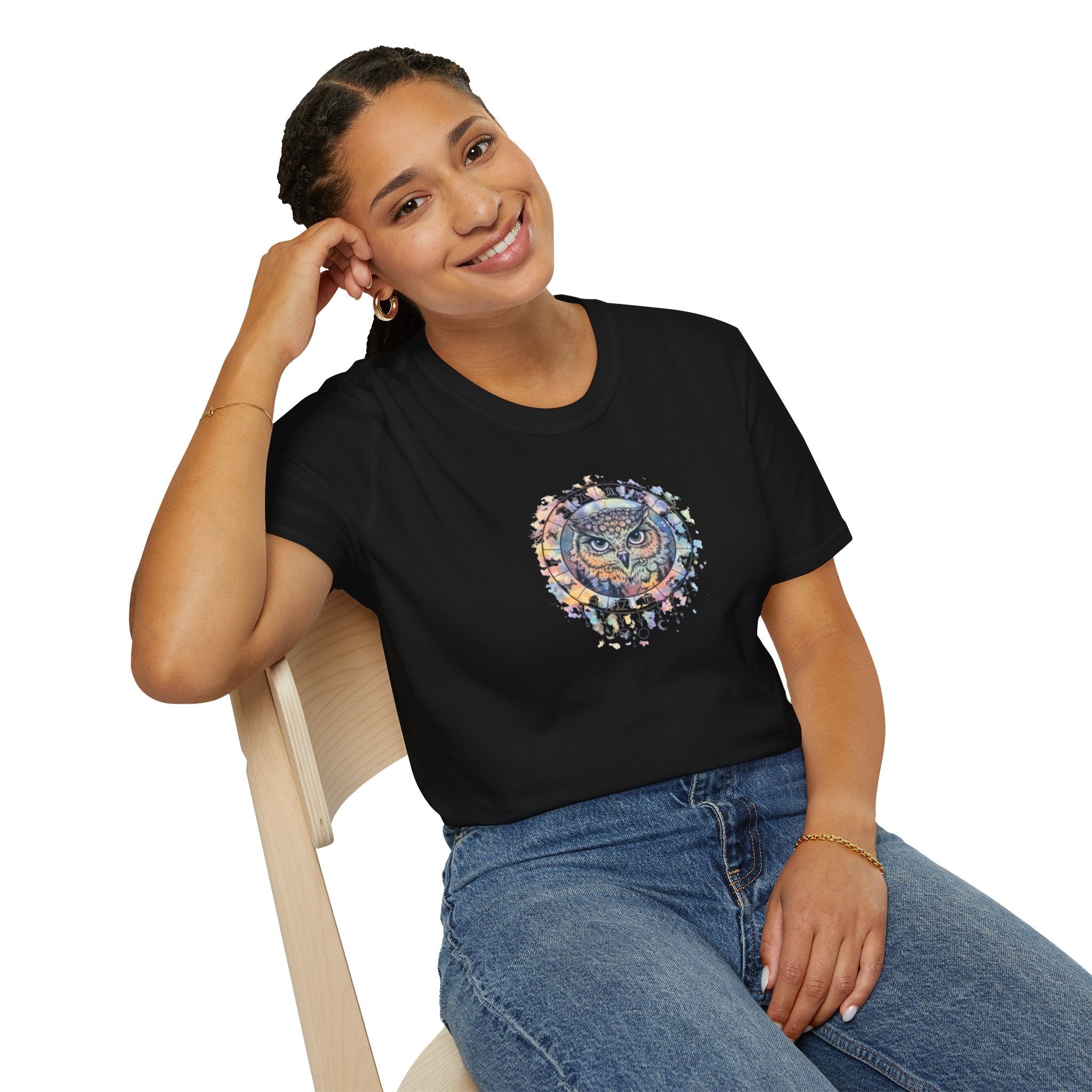 Watercolor Owl Mandala Spiritual T-Shirt Unisex