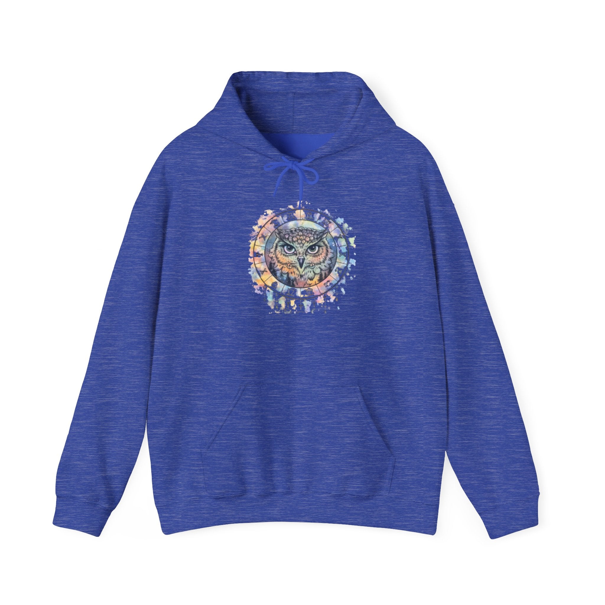 Owl Mandala Hoodie — Colorful Spiritual Owl Graphic Sweatshirt